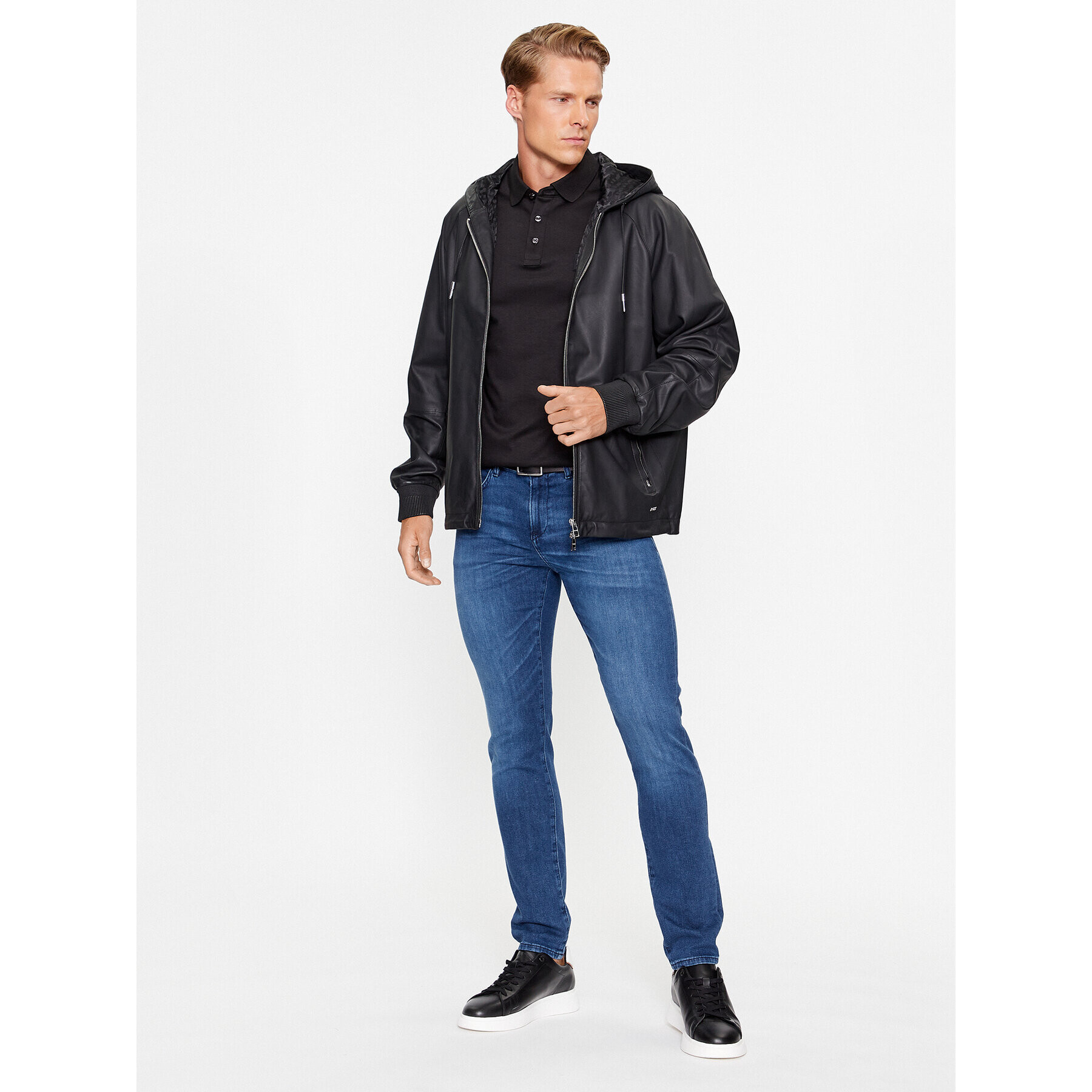 Boss Кожено яке Montago 50499328 Черен Regular Fit - Pepit.bg