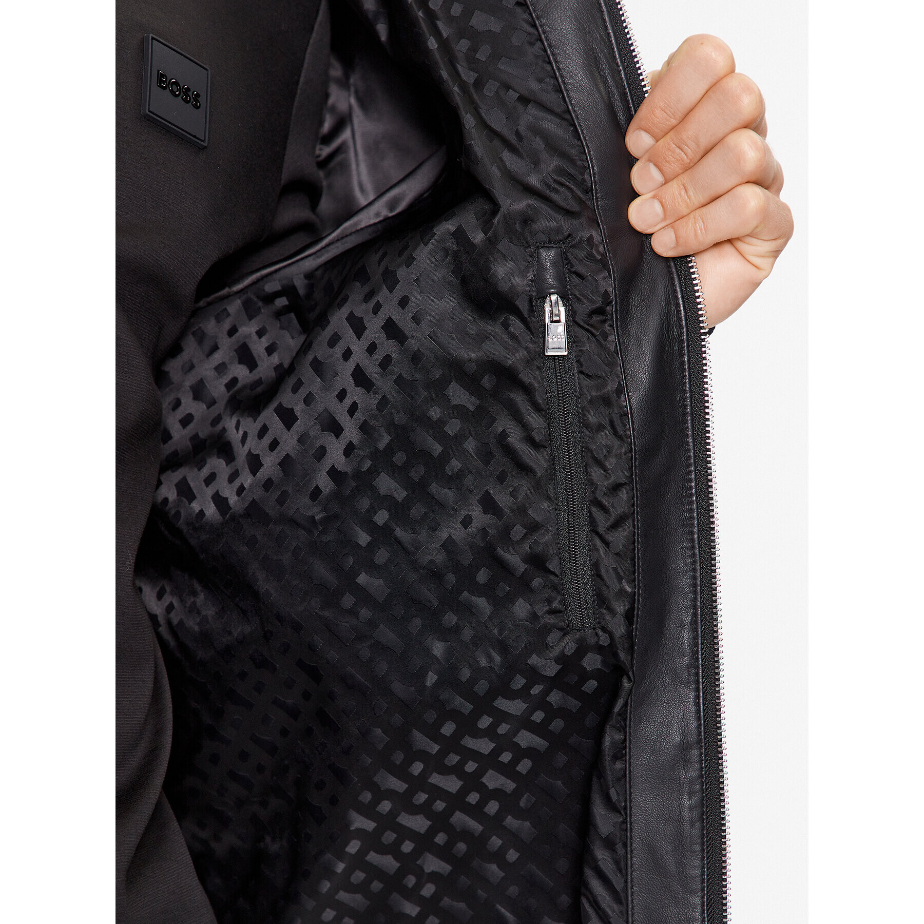 Boss Кожено яке Montago 50499328 Черен Regular Fit - Pepit.bg