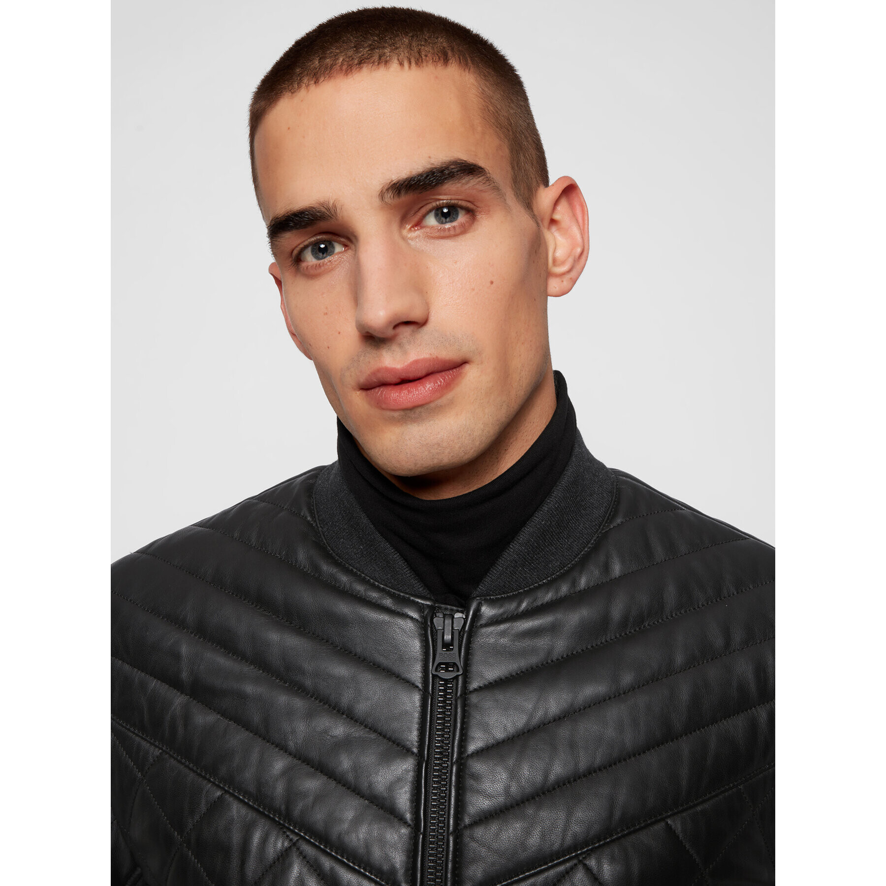 Boss Кожено яке Jacey 50442065 Черен Slim Fit - Pepit.bg