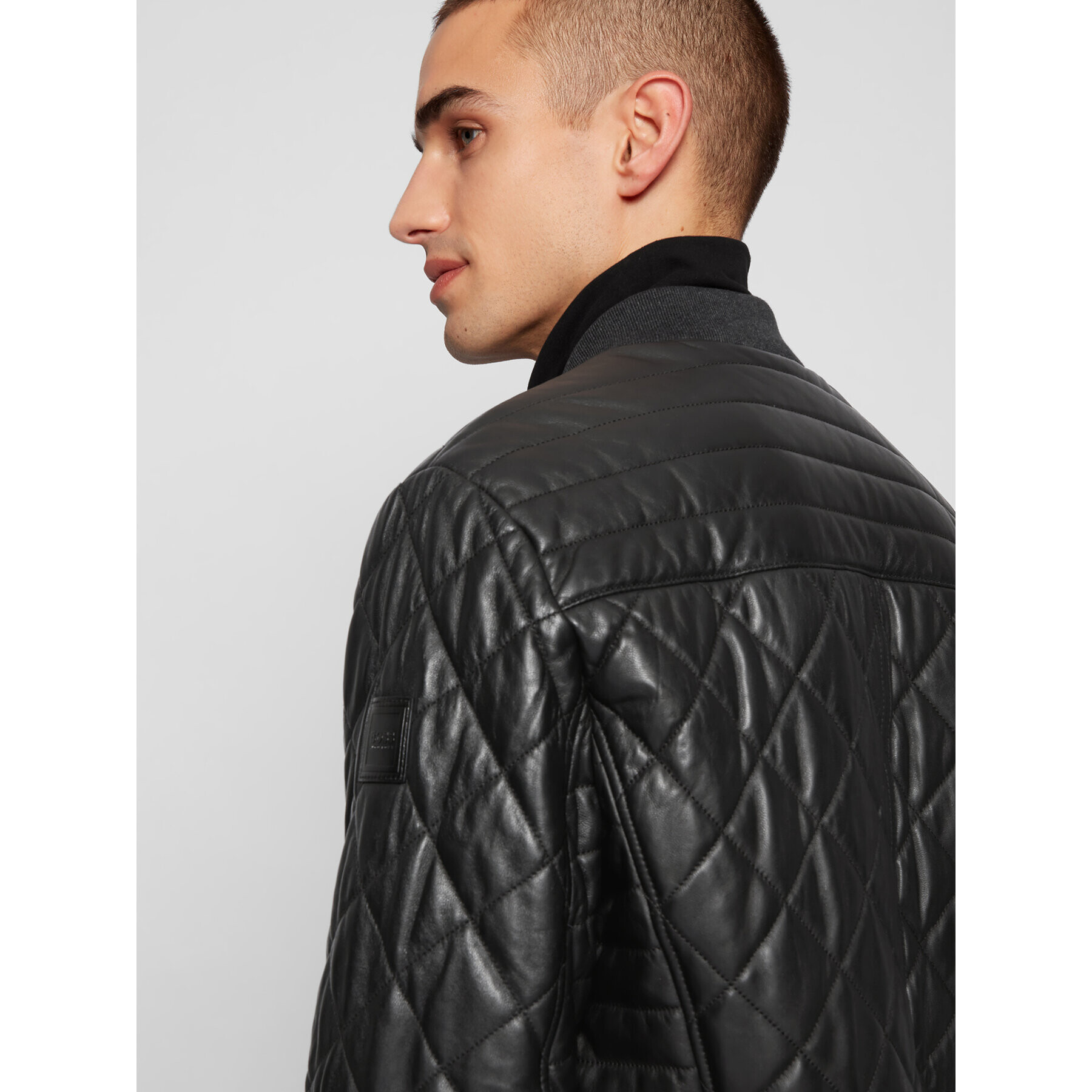 Boss Кожено яке Jacey 50442065 Черен Slim Fit - Pepit.bg