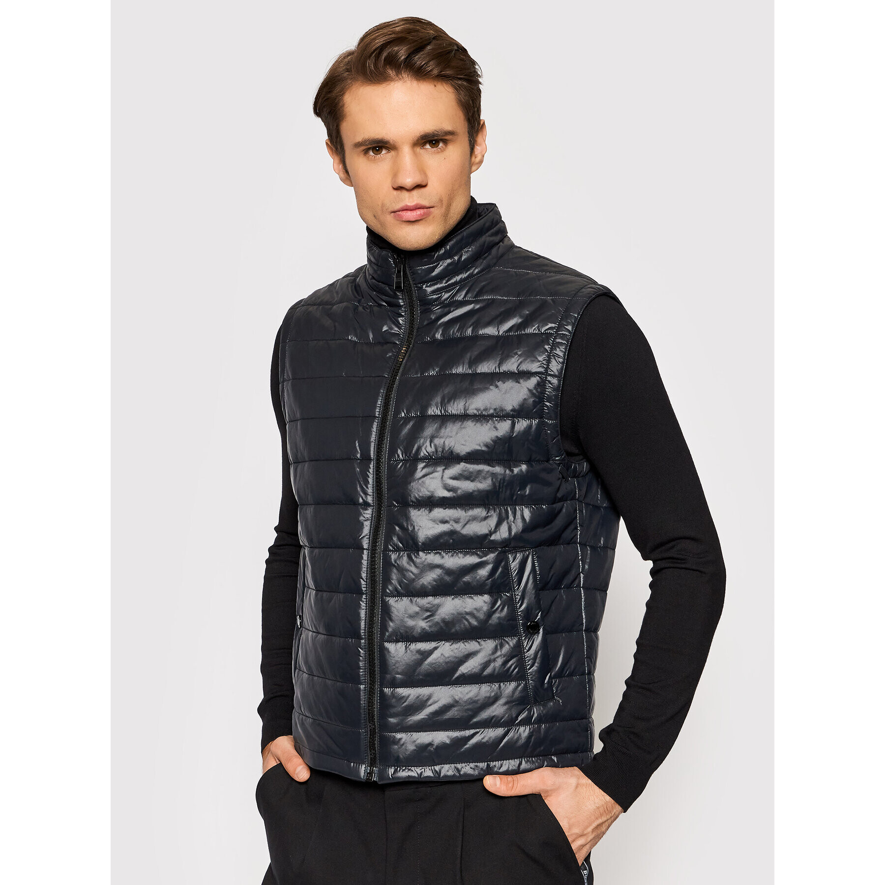 Boss Кожено яке Martes 50464945 Черен Regular Fit - Pepit.bg