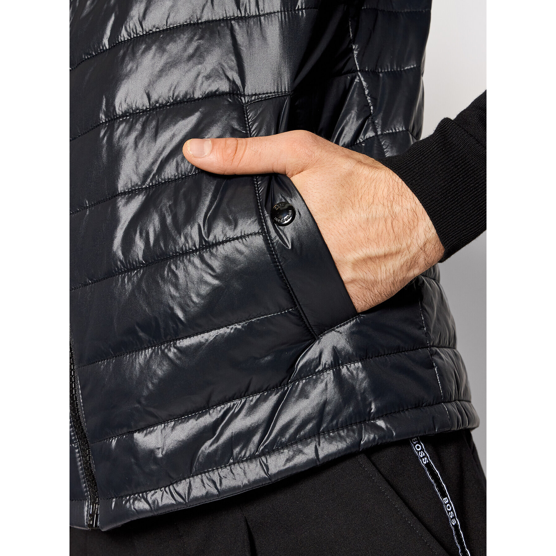 Boss Кожено яке Martes 50464945 Черен Regular Fit - Pepit.bg