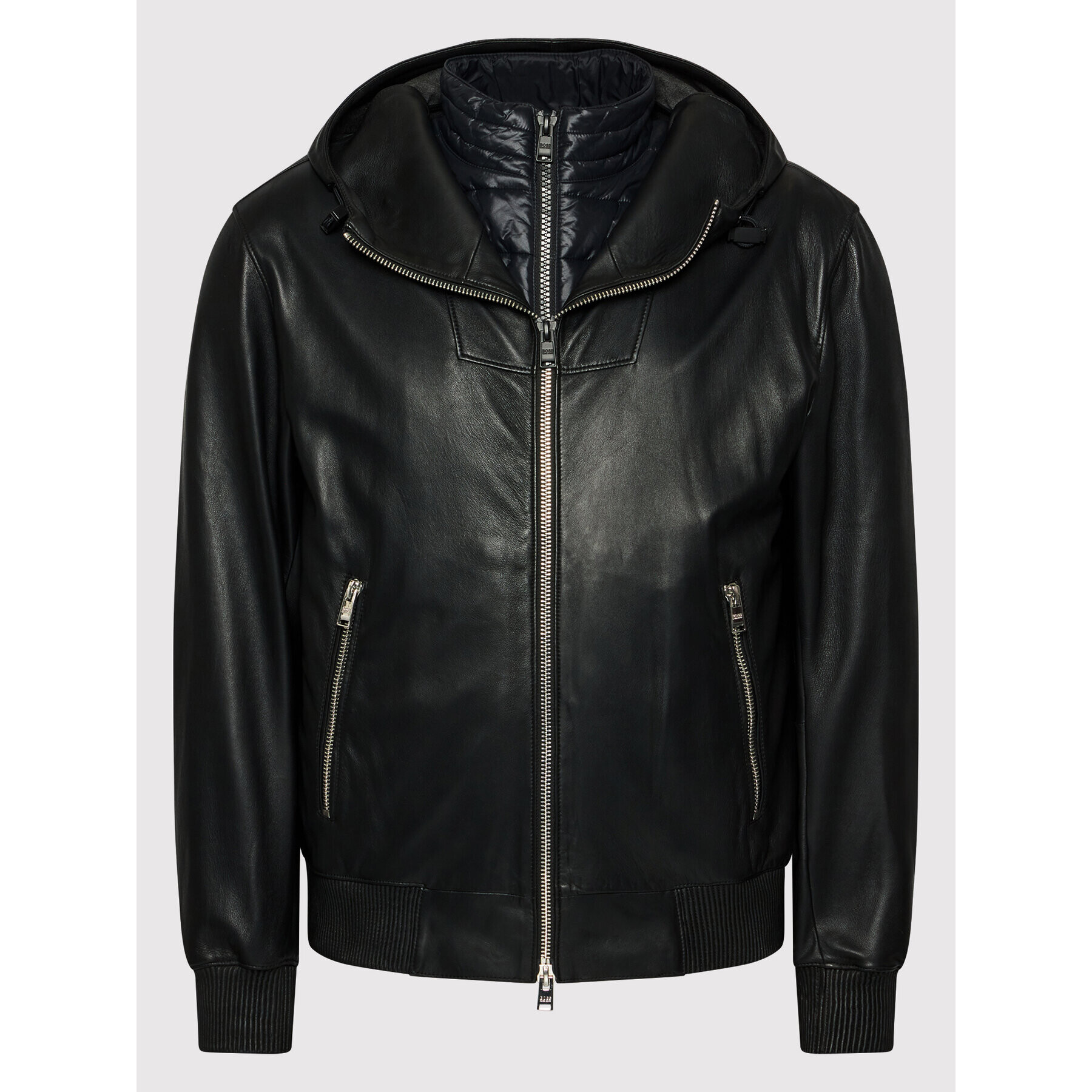 Boss Кожено яке Martes 50464945 Черен Regular Fit - Pepit.bg