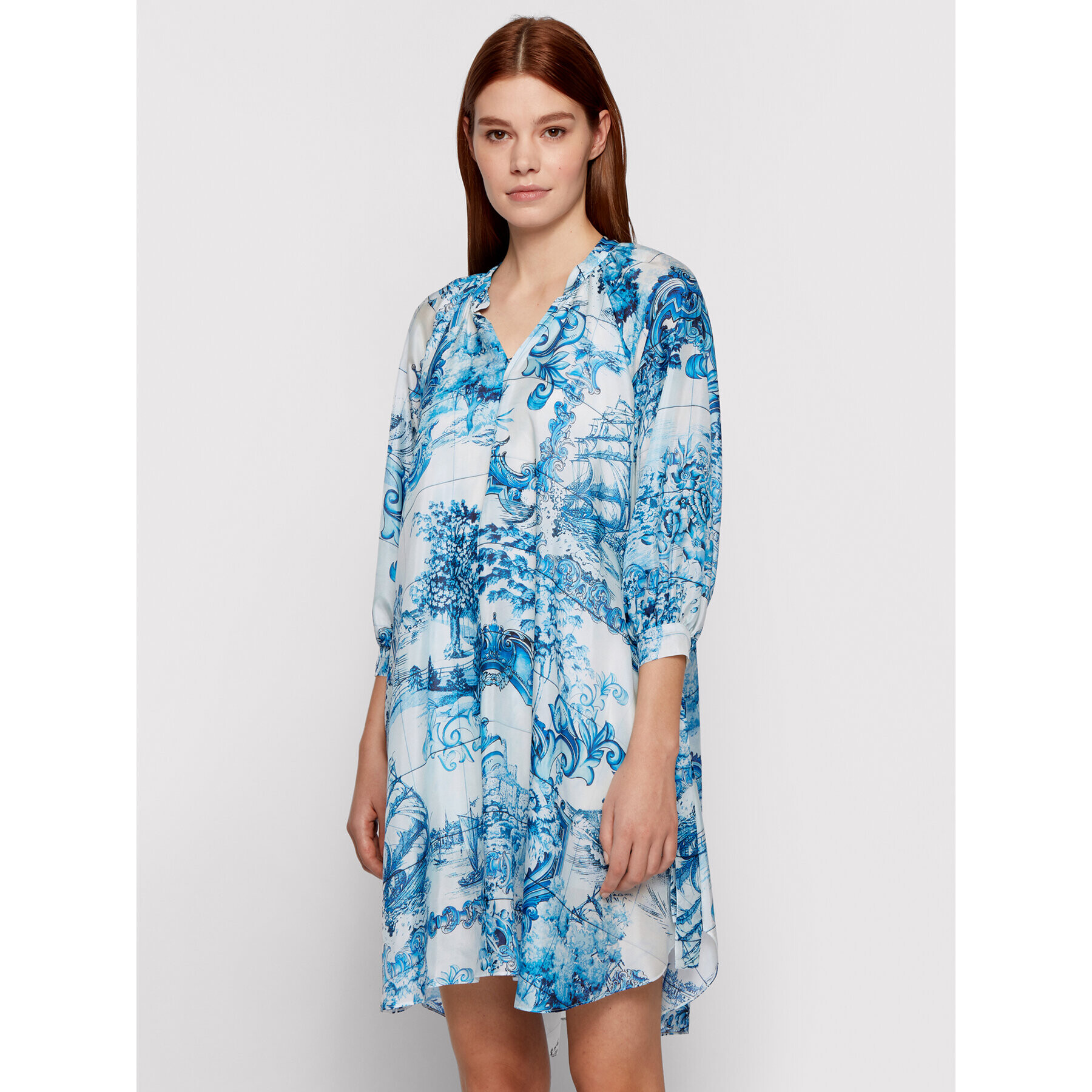 Boss Лятна рокля Difloru 50454550 Син Oversize - Pepit.bg