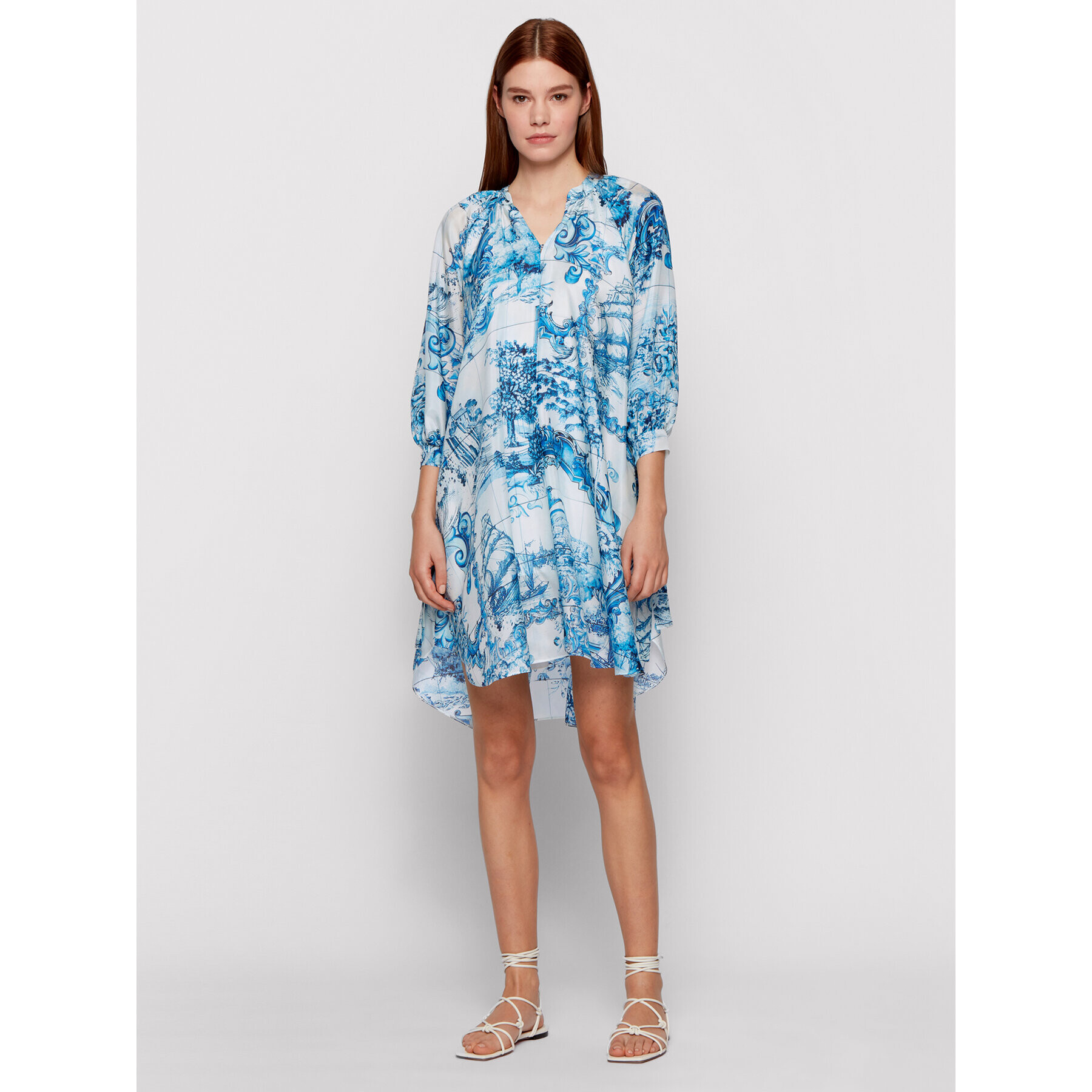 Boss Лятна рокля Difloru 50454550 Син Oversize - Pepit.bg