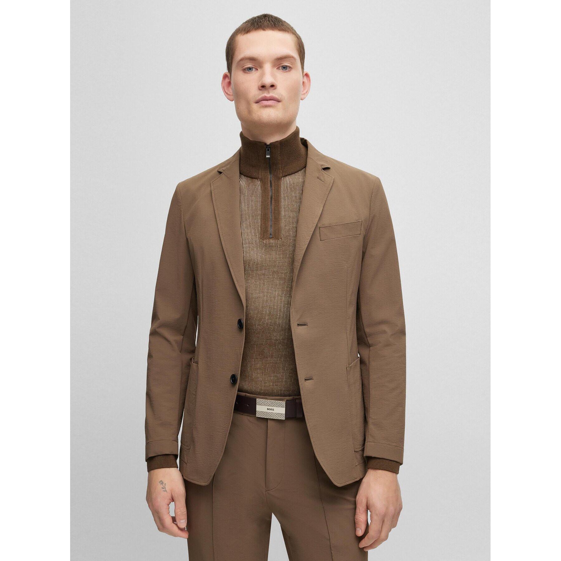 Boss Мъжки колан 50496718 Кафяв - Pepit.bg