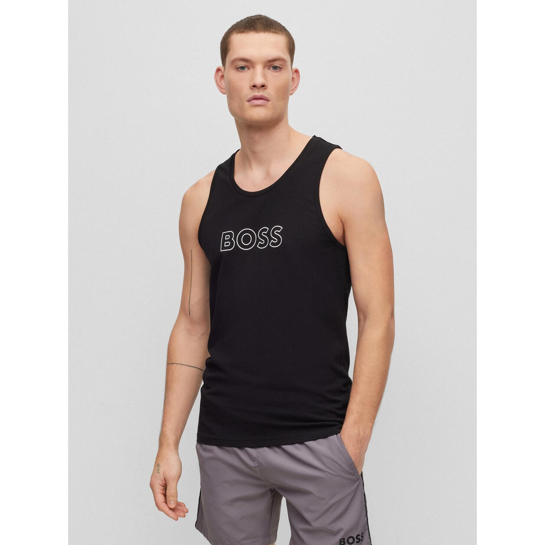 Boss Мъжки топ 50491711 Черен Regular Fit - Pepit.bg