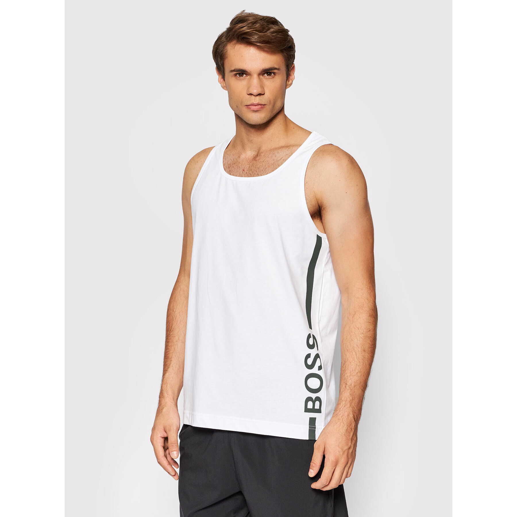 Boss Мъжки топ Beach 50446595 Бял Regular Fit - Pepit.bg