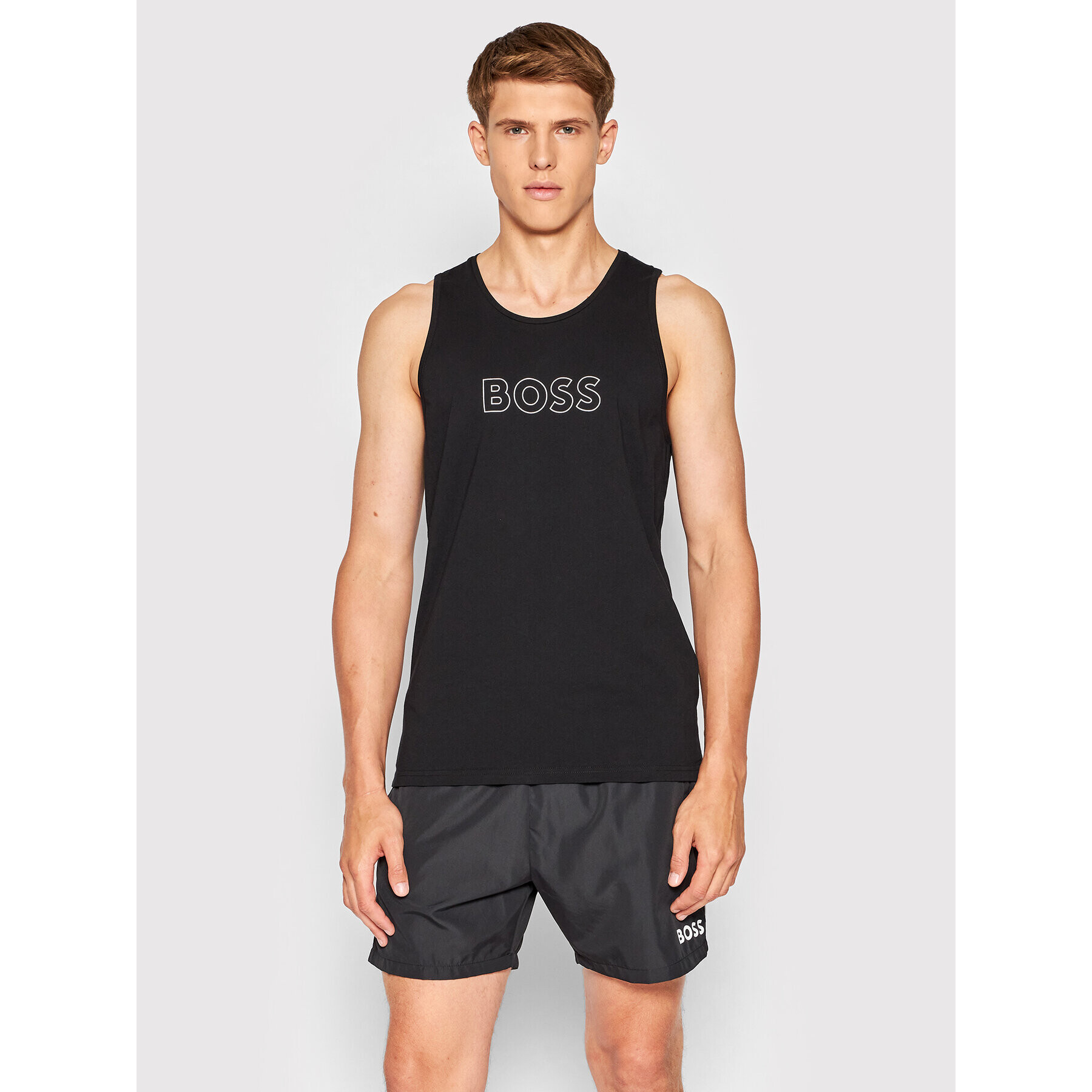 Boss Мъжки топ Beach 50469301 Черен Regular Fit - Pepit.bg