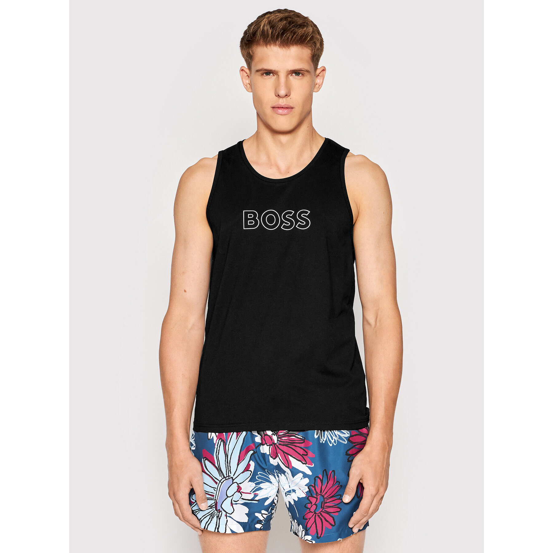 Boss Мъжки топ Beach 50469301 Черен Regular Fit - Pepit.bg