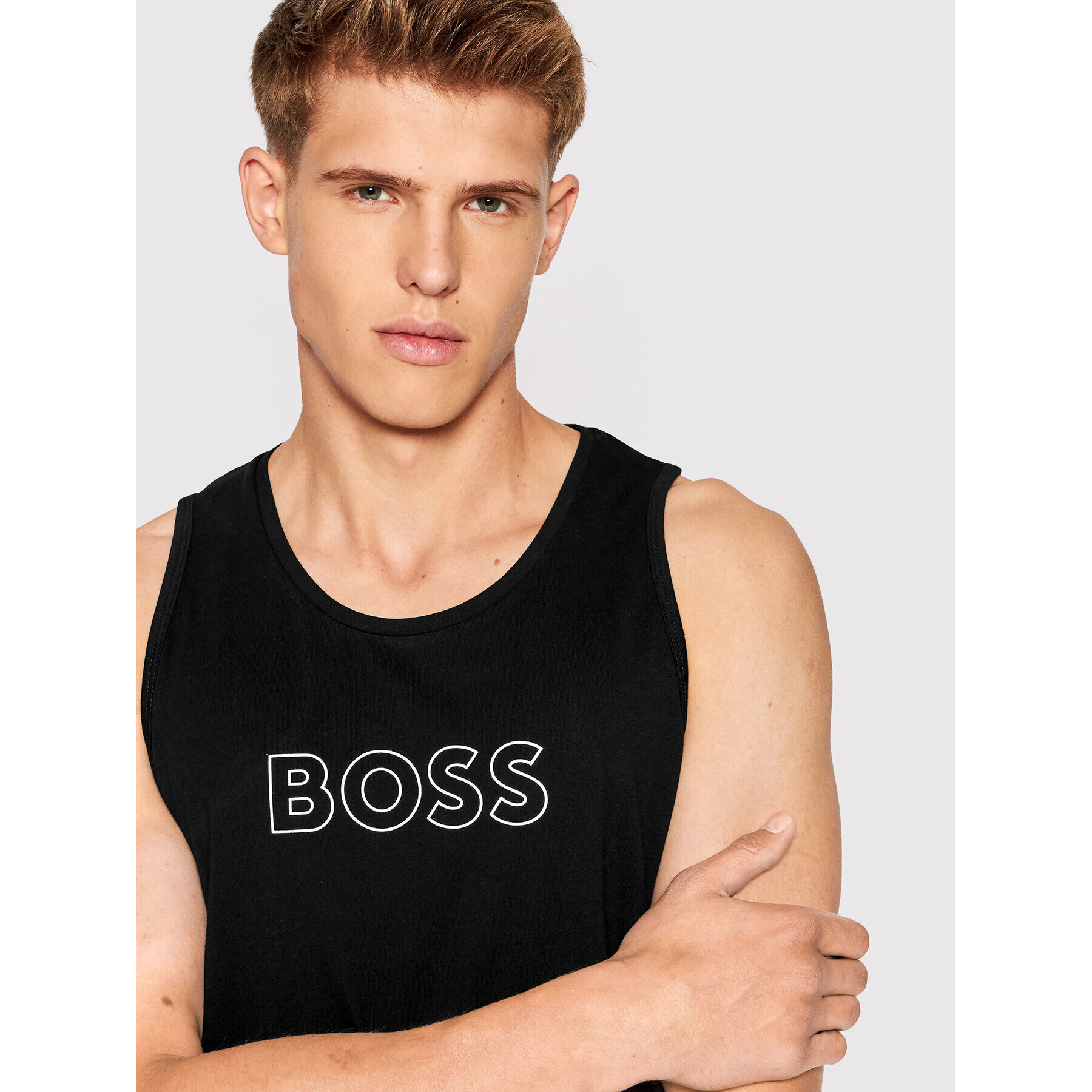 Boss Мъжки топ Beach 50469301 Черен Regular Fit - Pepit.bg