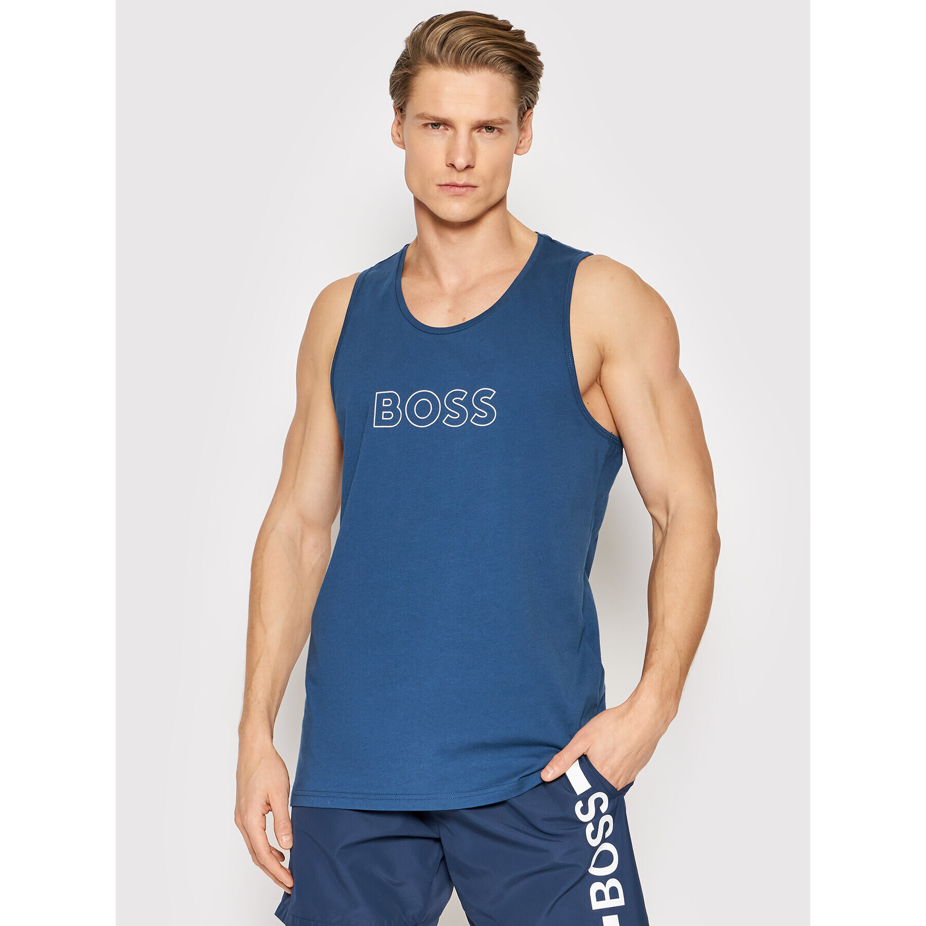 Boss Мъжки топ Beach 50469301 Тъмносин Regular Fit - Pepit.bg