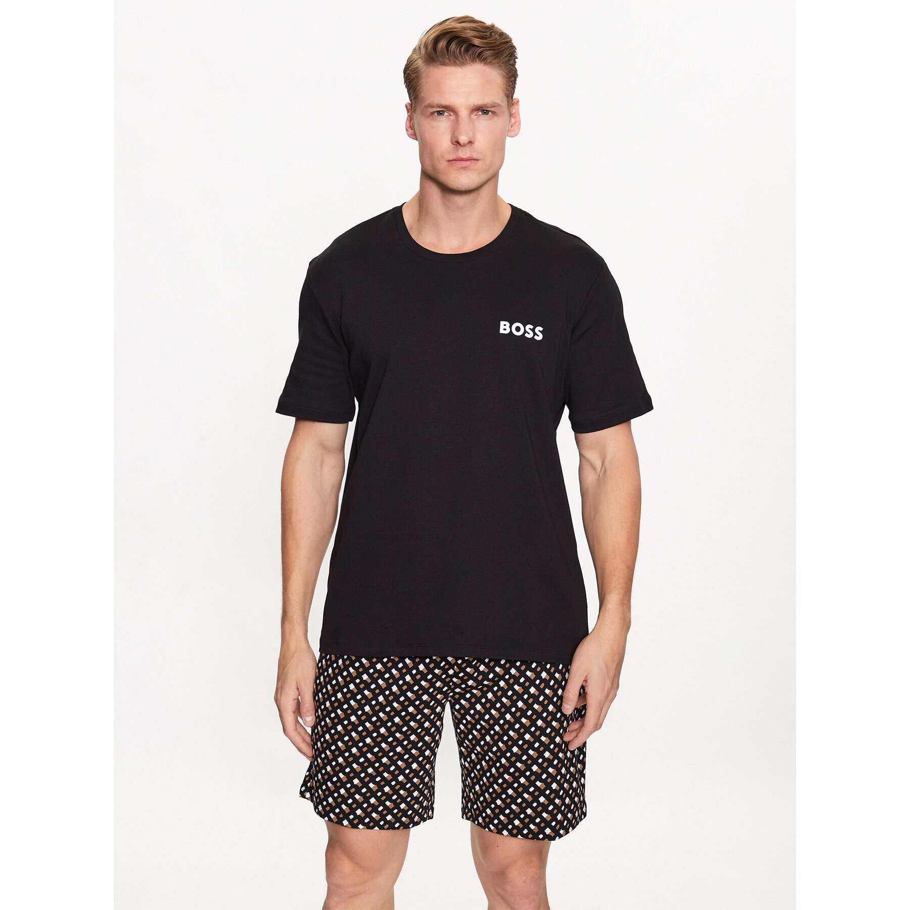Boss Пижама 50492554 Черен Relaxed Fit - Pepit.bg