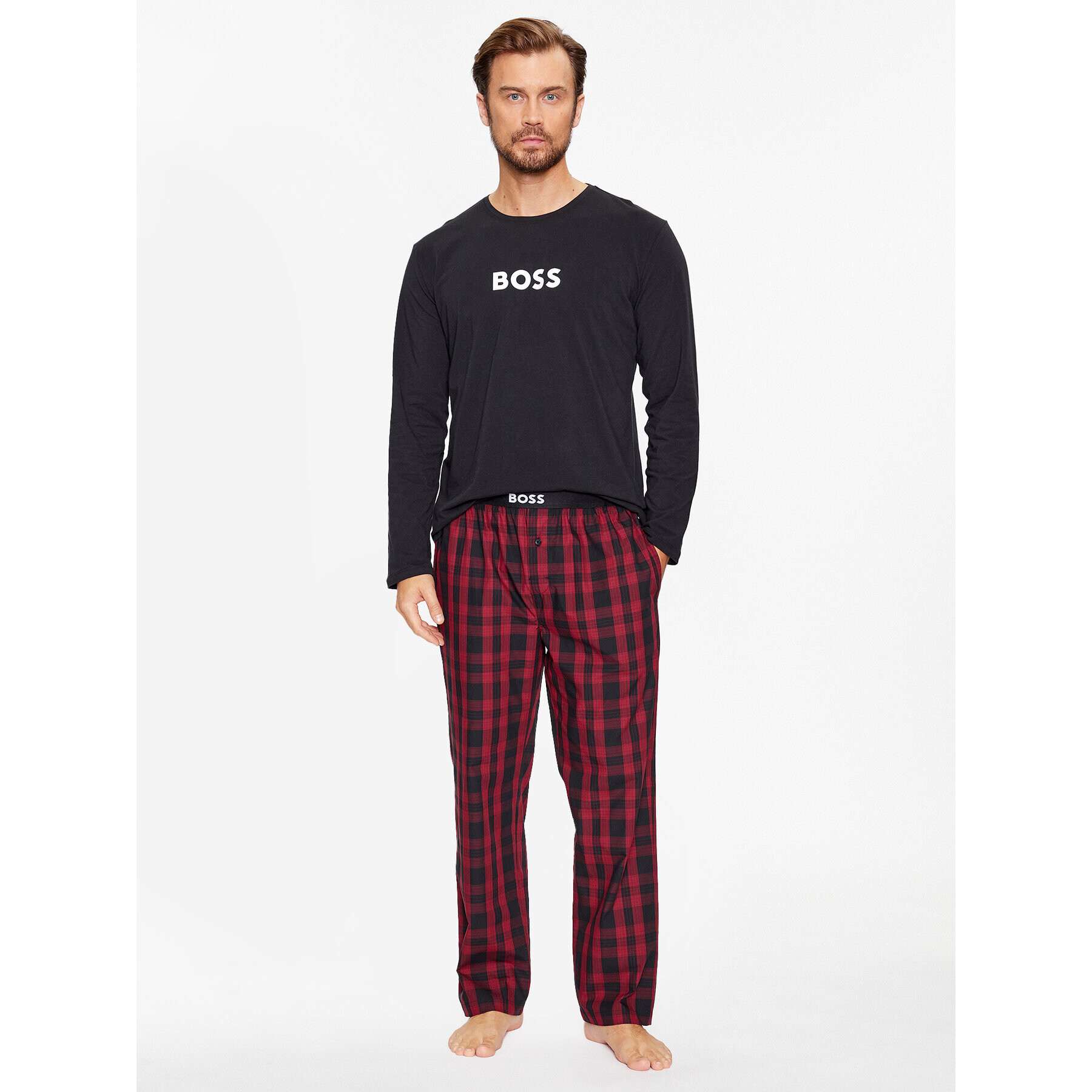 Boss Пижама Easy 50488084 Червен Regular Fit - Pepit.bg