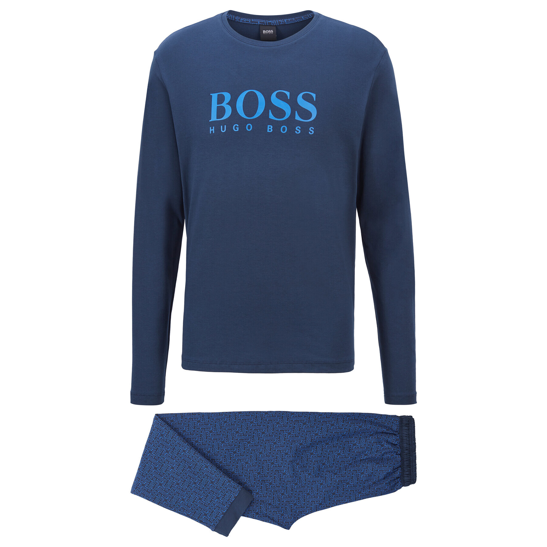 Boss Пижама Relax Long Set 50443448 Тъмносин - Pepit.bg