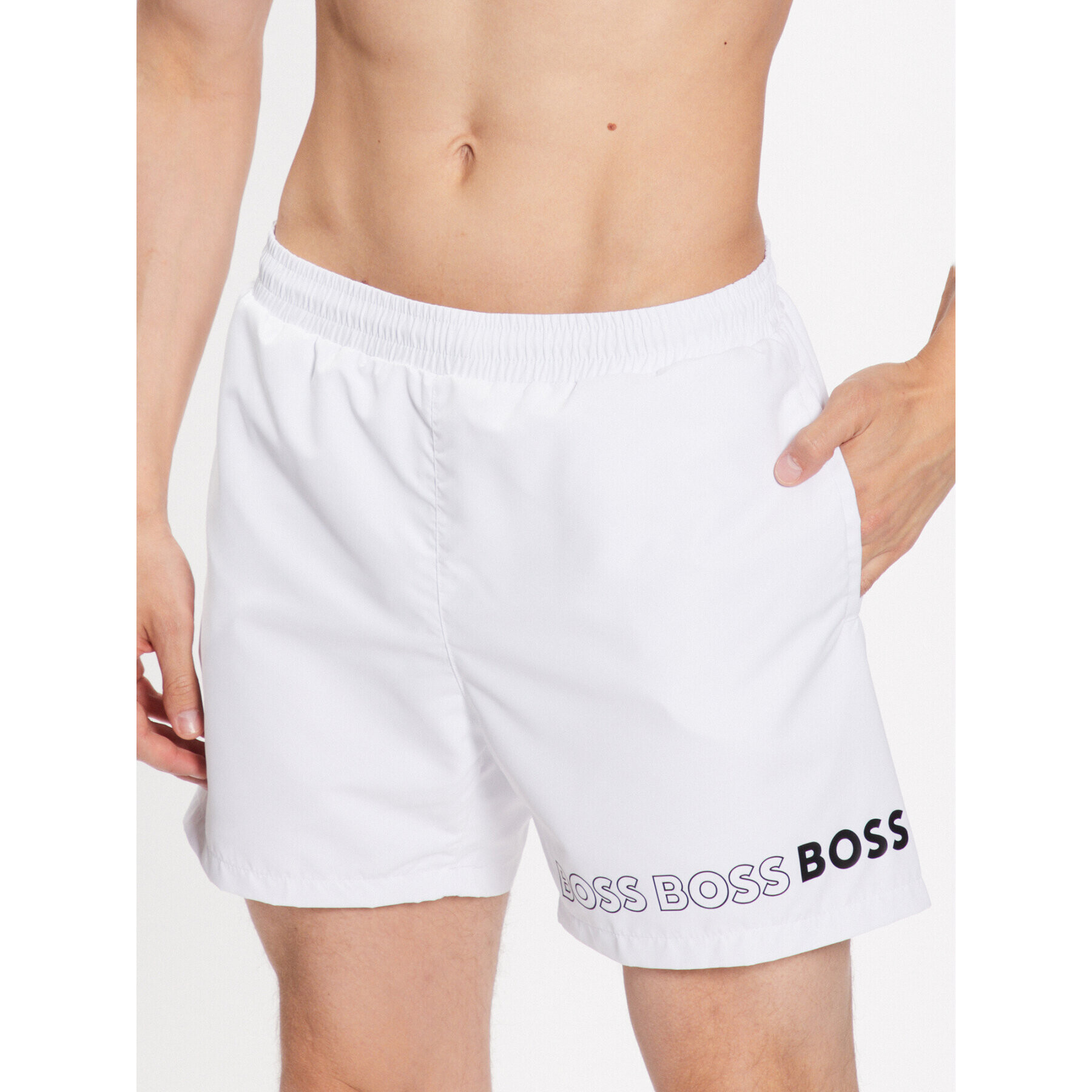 Boss Плувни шорти 50469300 Бял Regular Fit - Pepit.bg