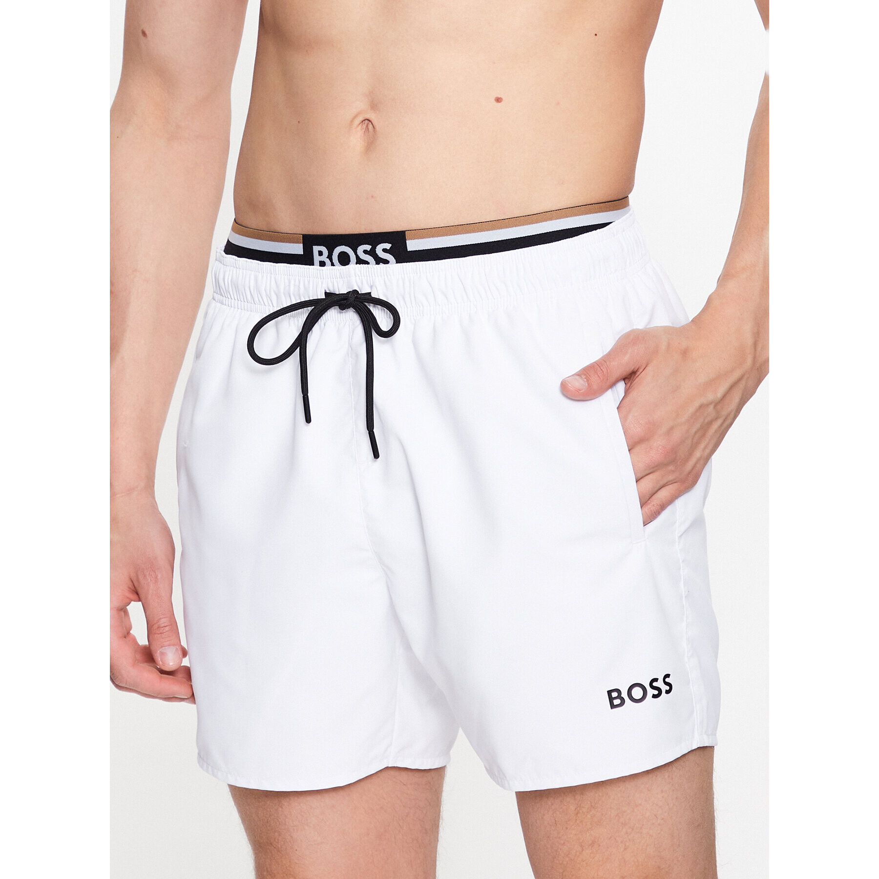 Boss Плувни шорти Thornfish 50491868 Бял - Pepit.bg