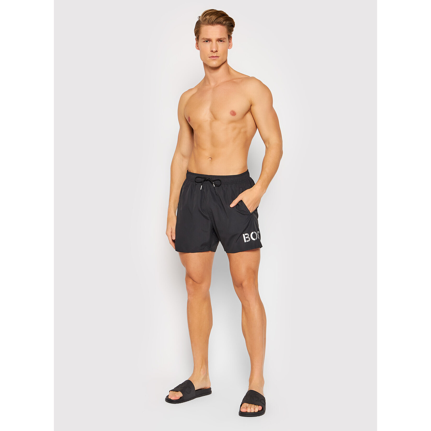 Boss Плувни шорти Icefish 50462266 Черен Regular Fit - Pepit.bg