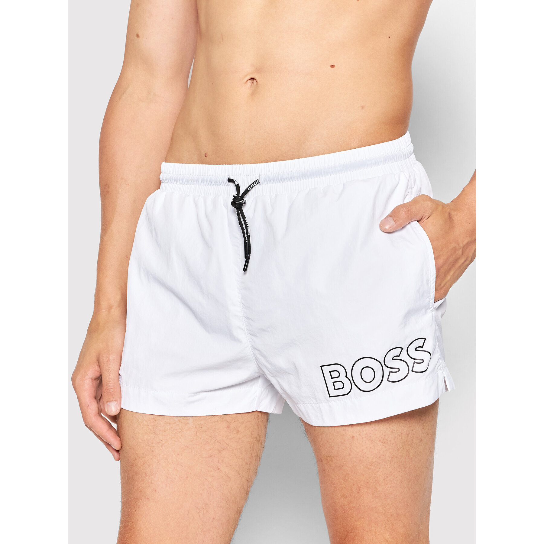 Boss Плувни шорти Mooneye 50469280 Бял Regular Fit - Pepit.bg