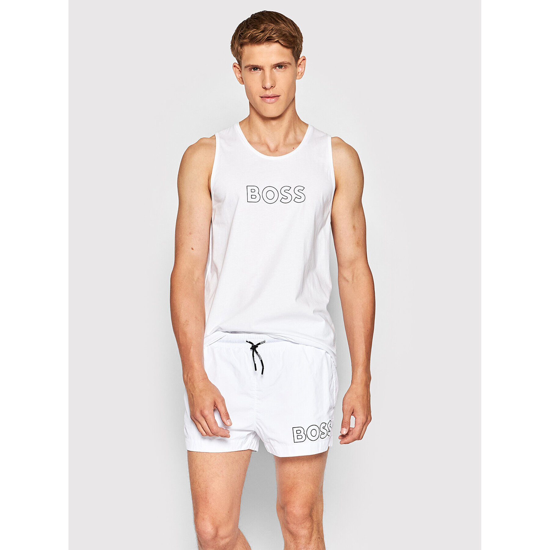 Boss Плувни шорти Mooneye 50469280 Бял Regular Fit - Pepit.bg