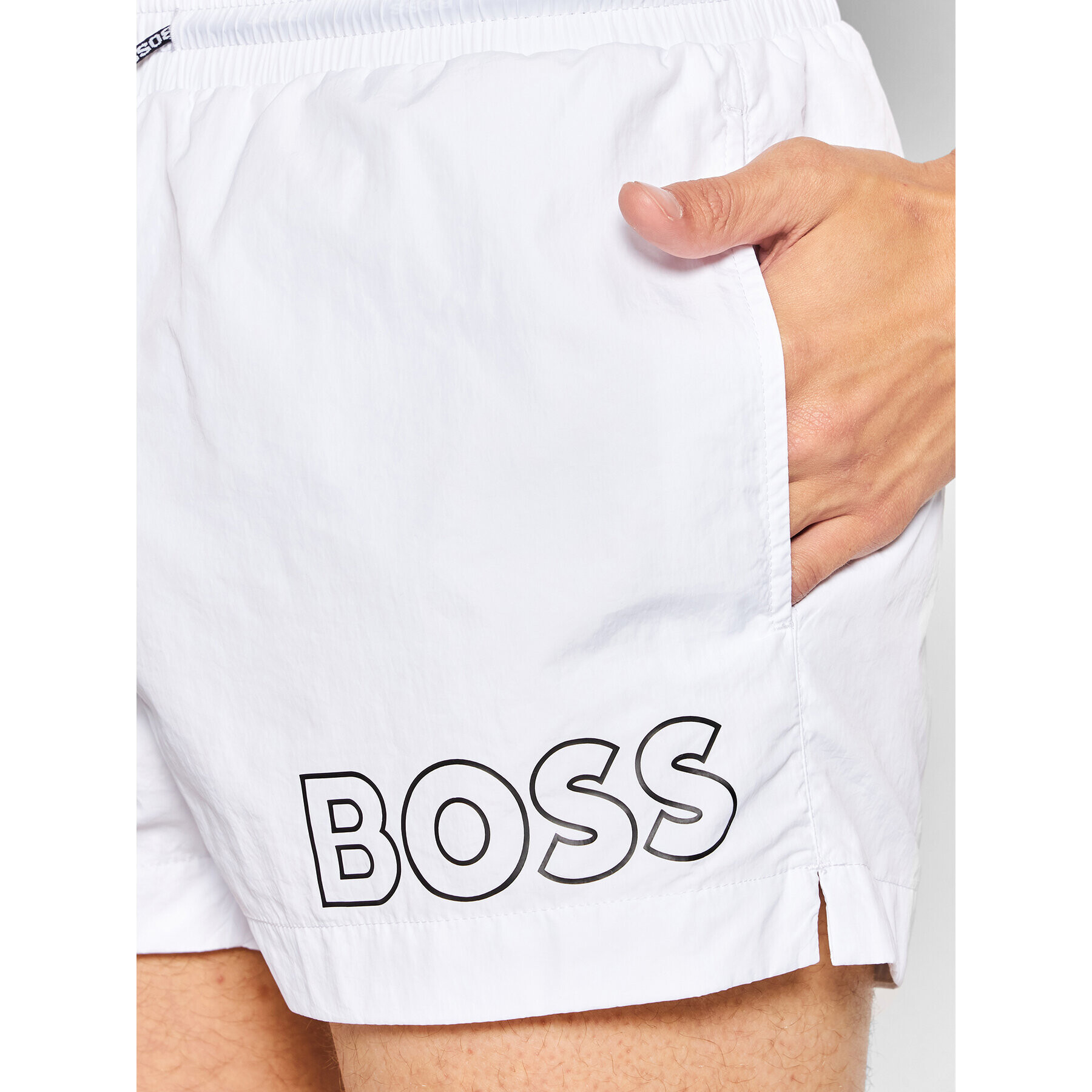Boss Плувни шорти Mooneye 50469280 Бял Regular Fit - Pepit.bg