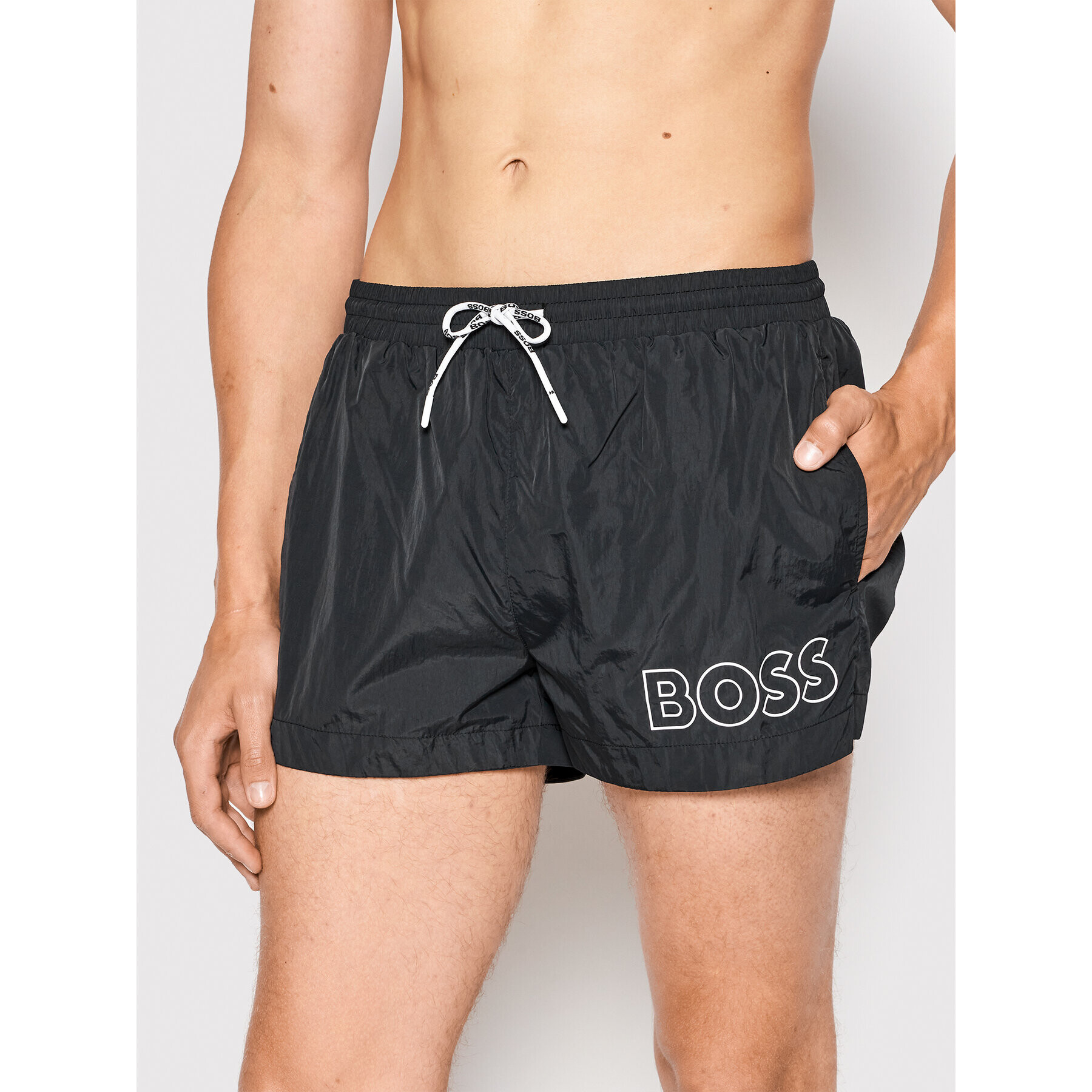 Boss Плувни шорти Mooneye 50469280 Черен Regular Fit - Pepit.bg