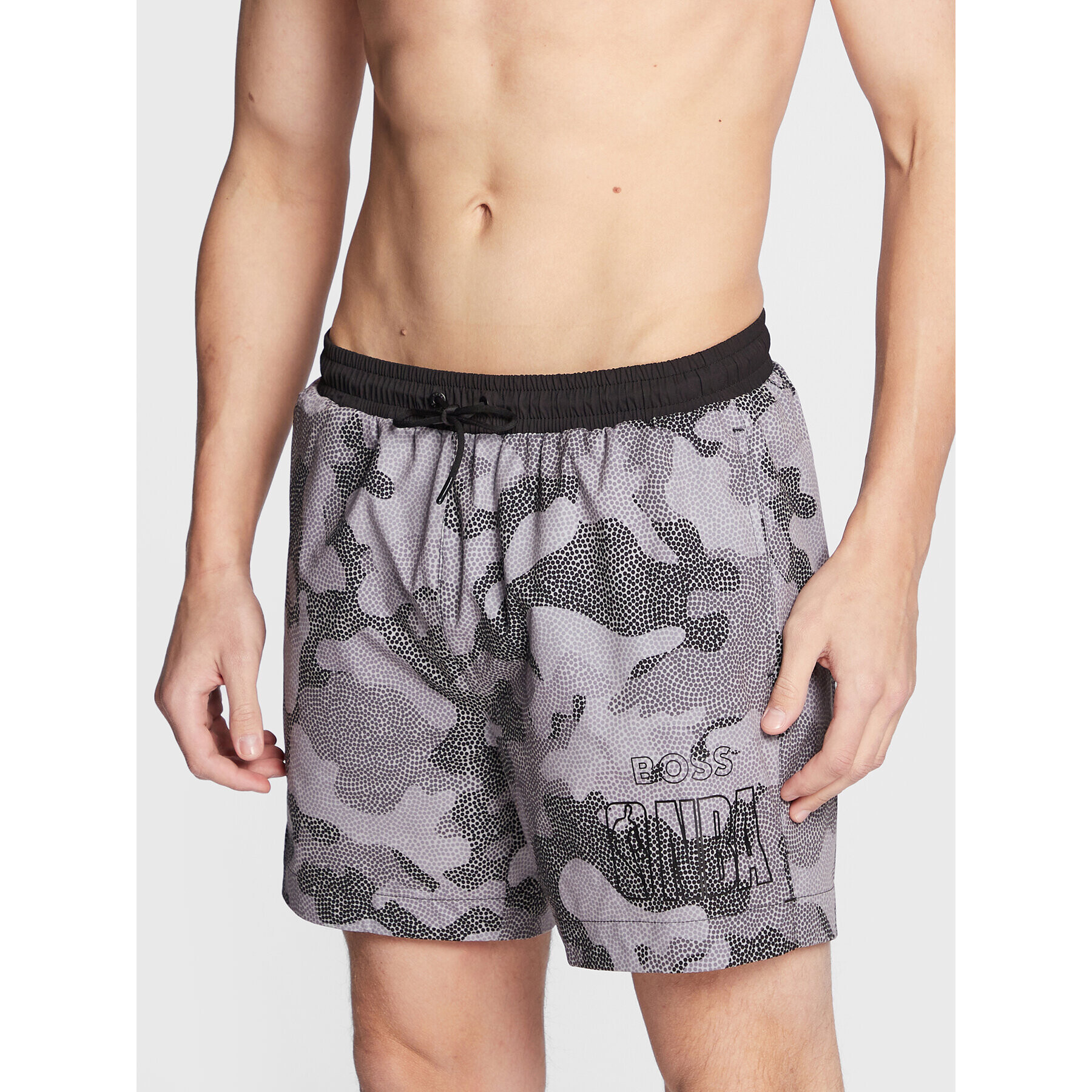 Boss Плувни шорти NBA 4.0 Trunk 50478629 Сив Regular Fit - Pepit.bg