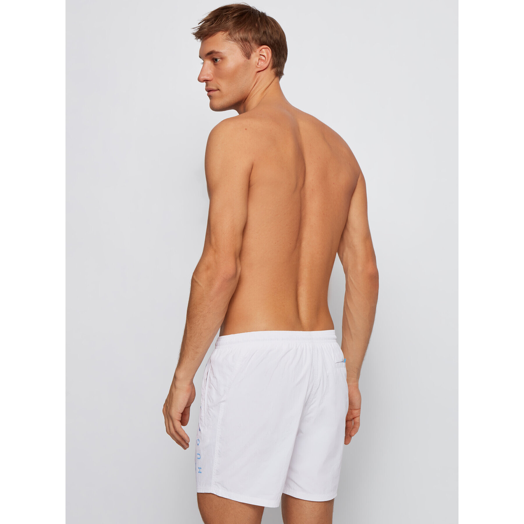 Boss Плувни шорти Octopus 50371268 Бял Regular Fit - Pepit.bg