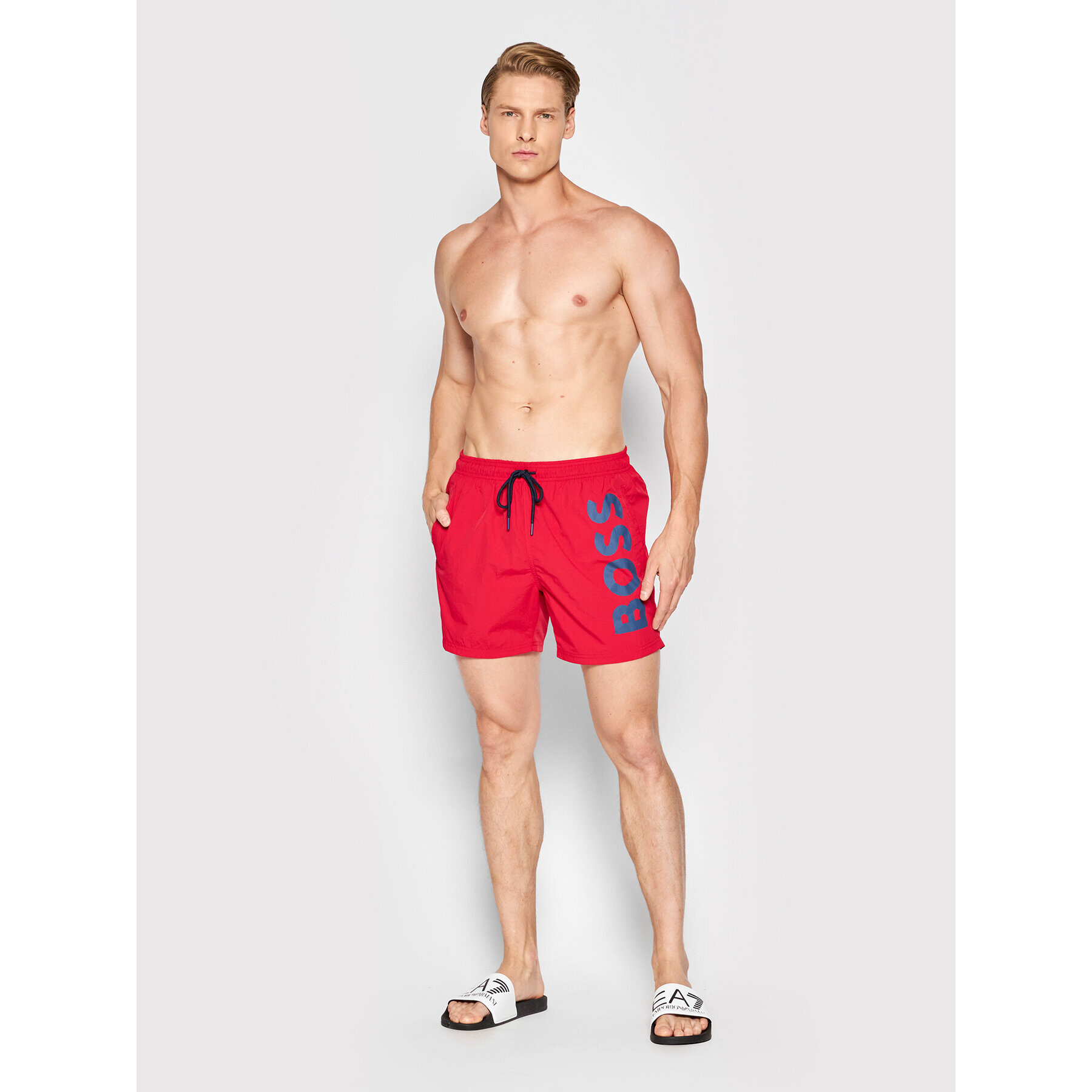 Boss Плувни шорти Octopus 50469594 Червен Regular Fit - Pepit.bg