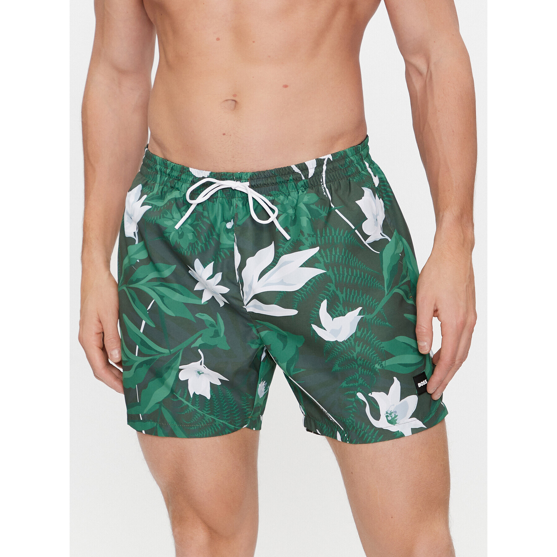Boss Плувни шорти Piranha 50508844 Зелен Regular Fit - Pepit.bg