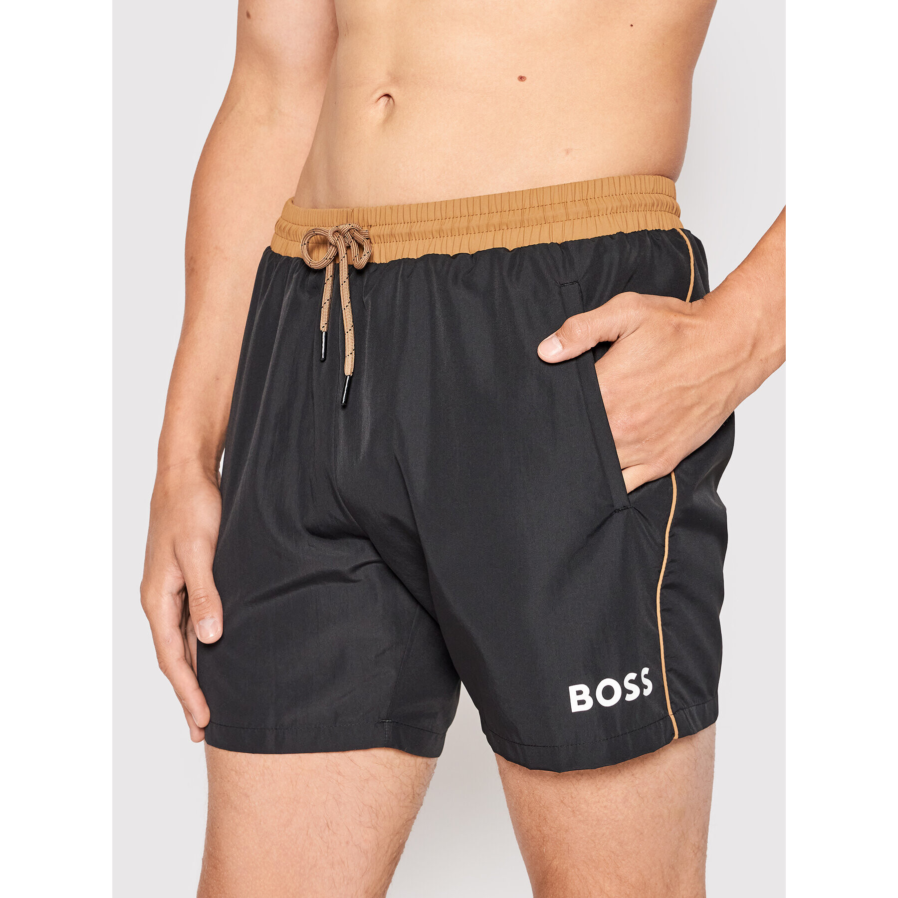 Boss Плувни шорти Starfish 50469302 Черен Regular Fit - Pepit.bg