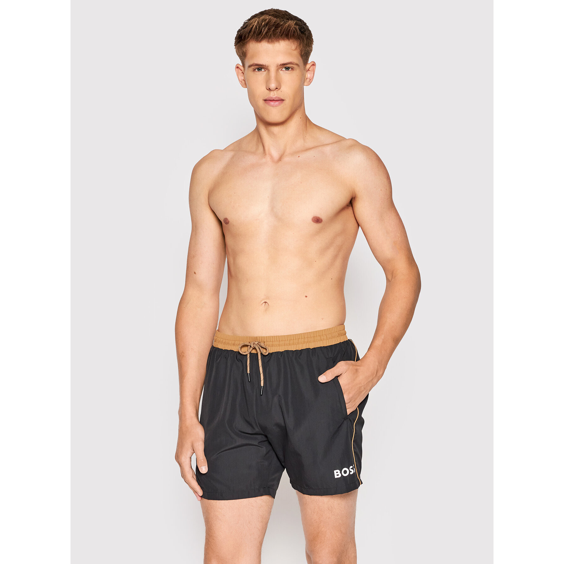 Boss Плувни шорти Starfish 50469302 Черен Regular Fit - Pepit.bg