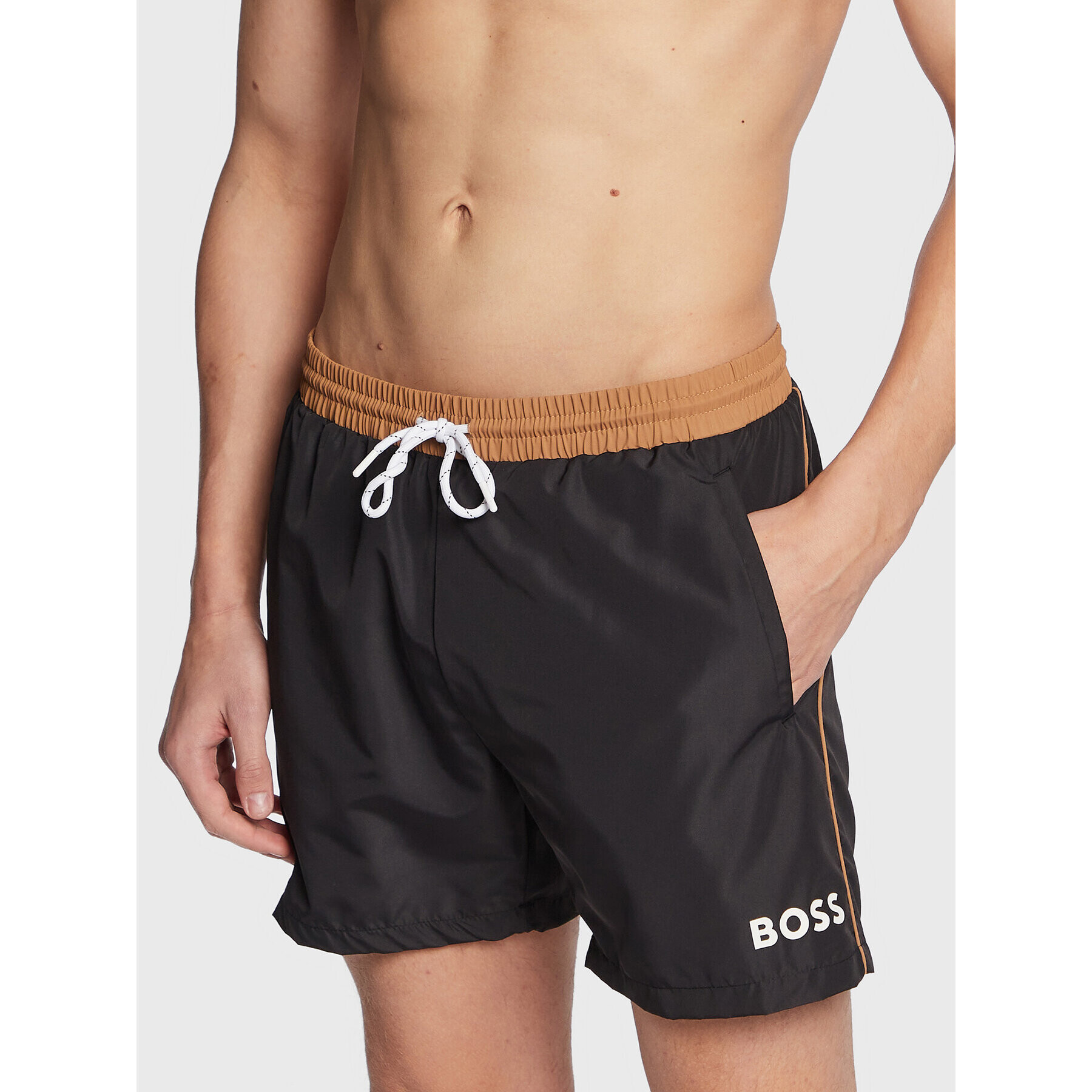 Boss Плувни шорти Starfish 50469302 Черен Regular Fit - Pepit.bg