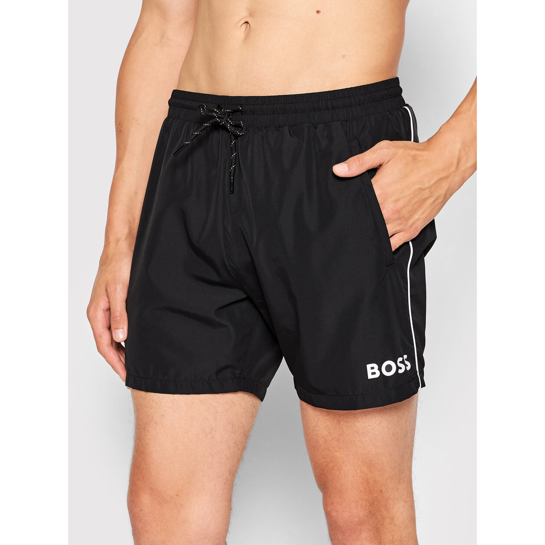 Boss Плувни шорти Starfish 50469607 Черен Regular Fit - Pepit.bg