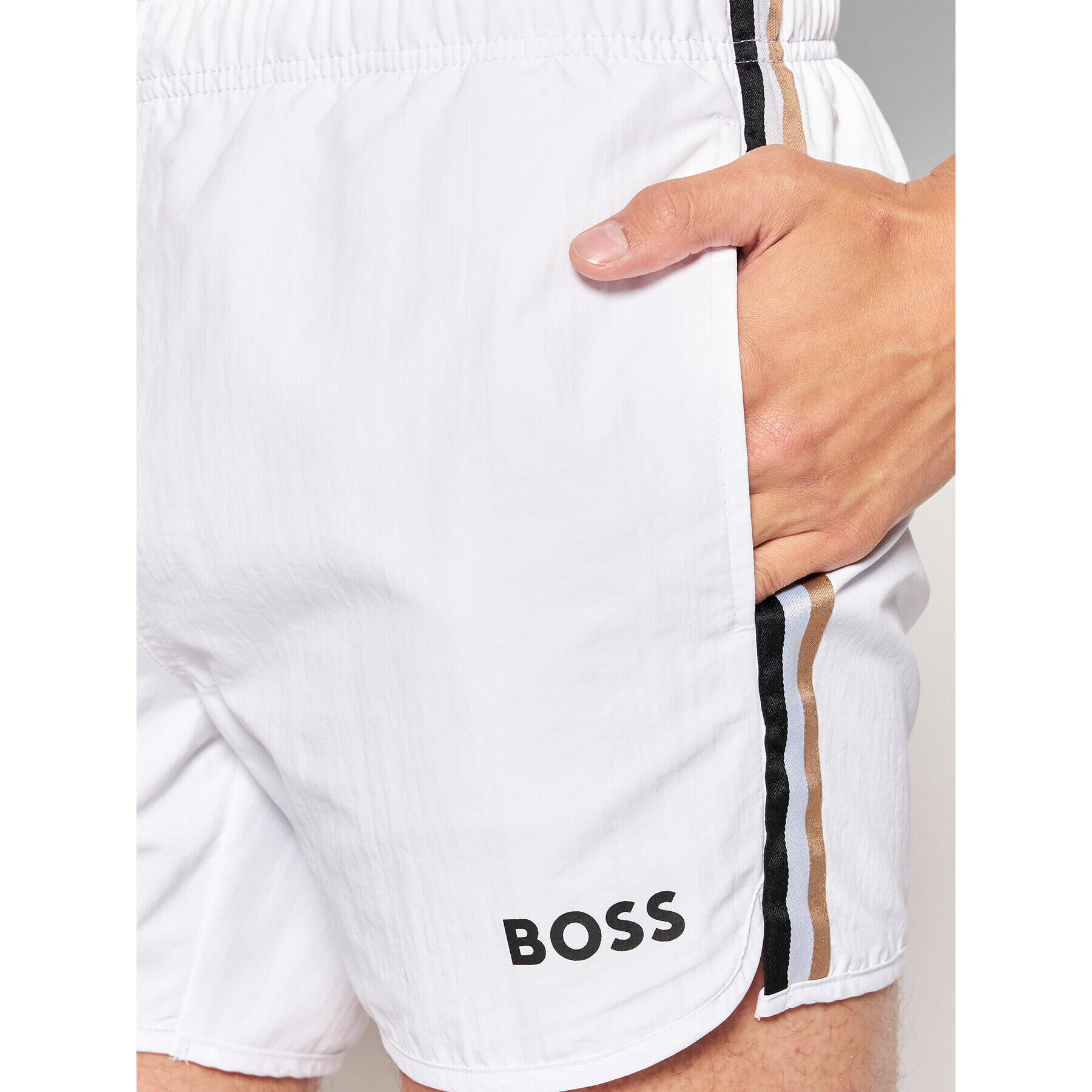 Boss Плувни шорти Vaiana 50469331 Бял Regular Fit - Pepit.bg