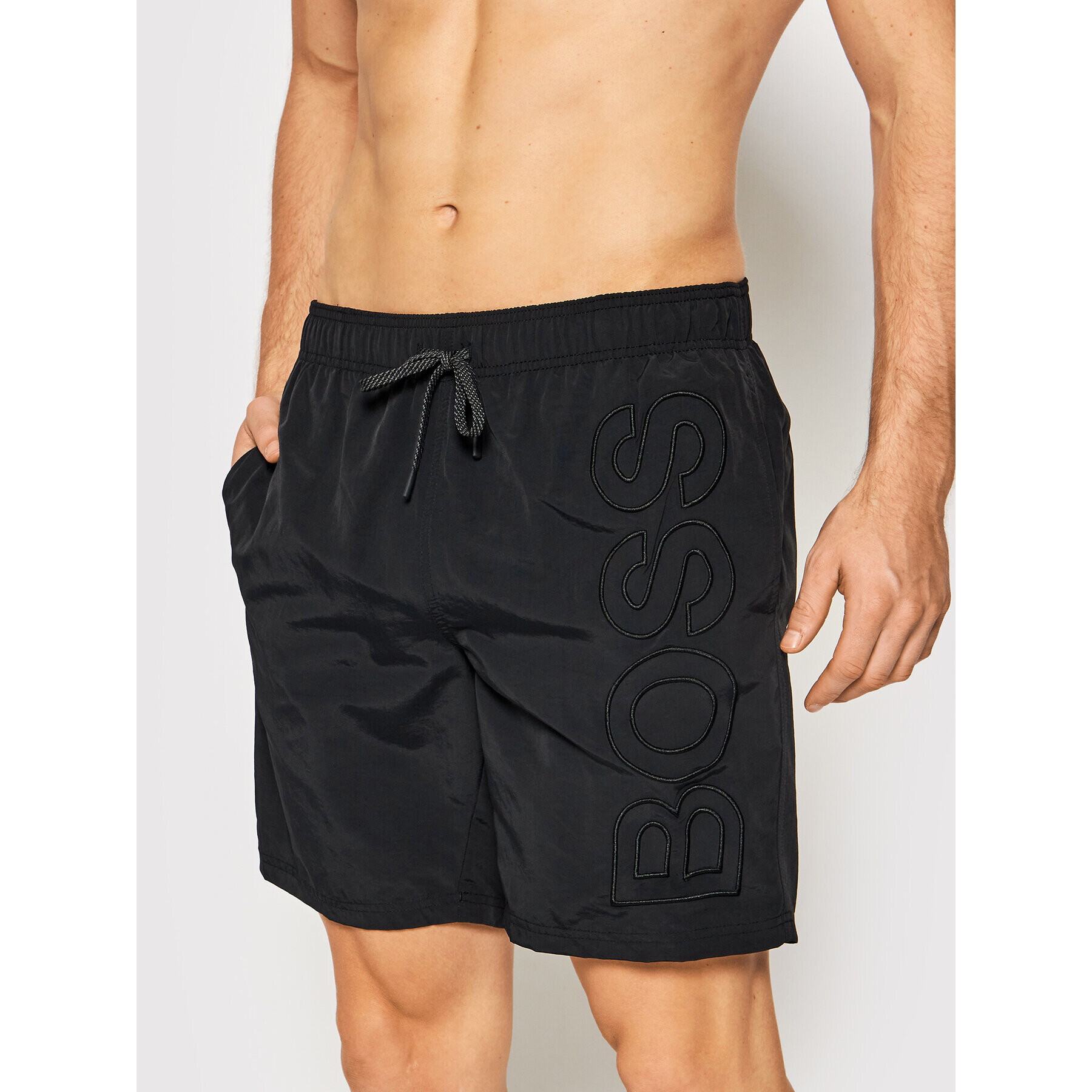 Boss Плувни шорти Whale 50460563 Черен Regular Fit - Pepit.bg