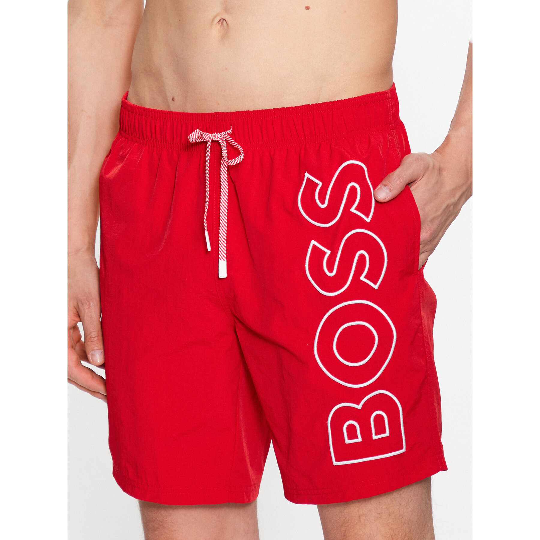 Boss Плувни шорти Whale 50493422 Червен Regular Fit - Pepit.bg