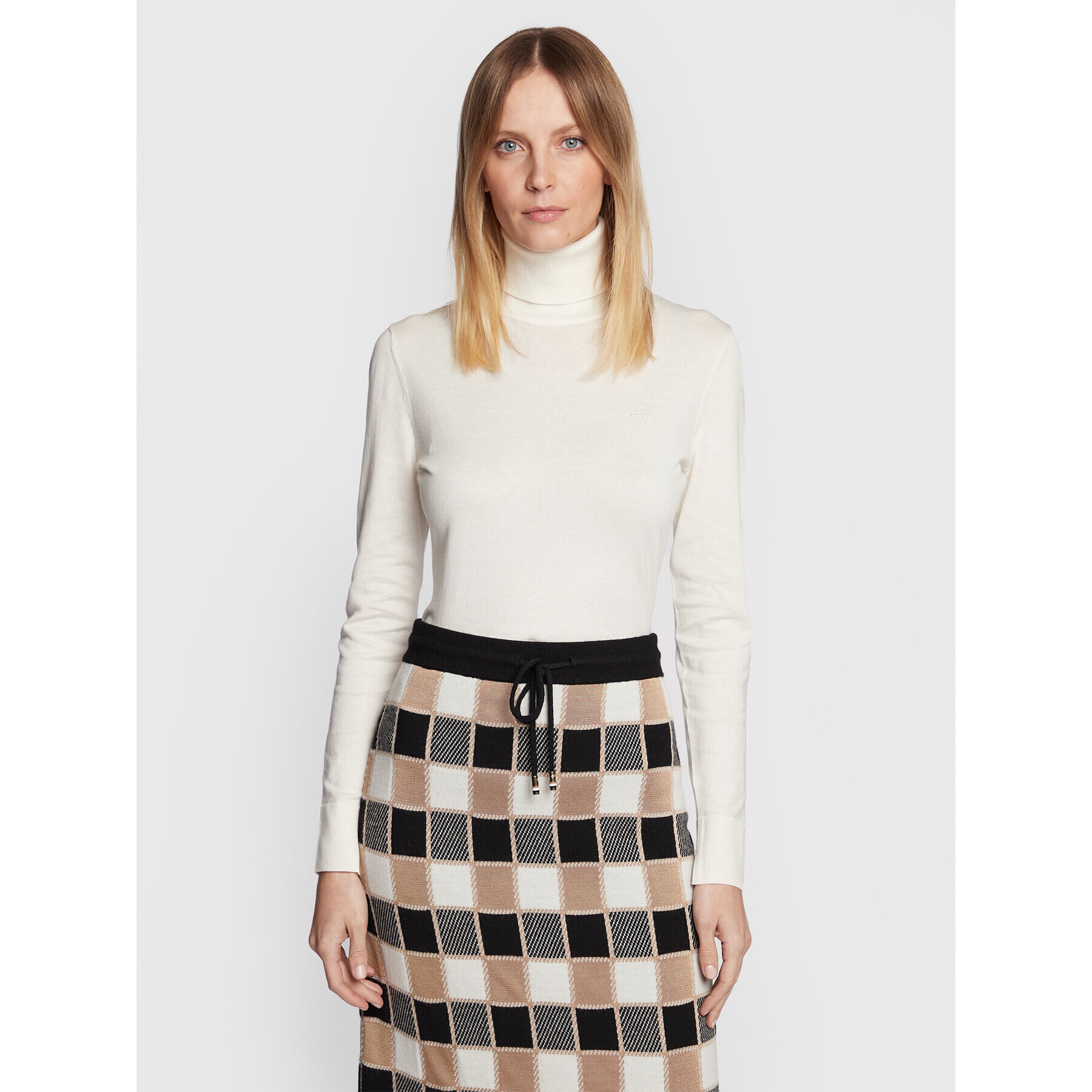 Boss Поло C_Fiddinan 50478344 Бял Slim Fit - Pepit.bg
