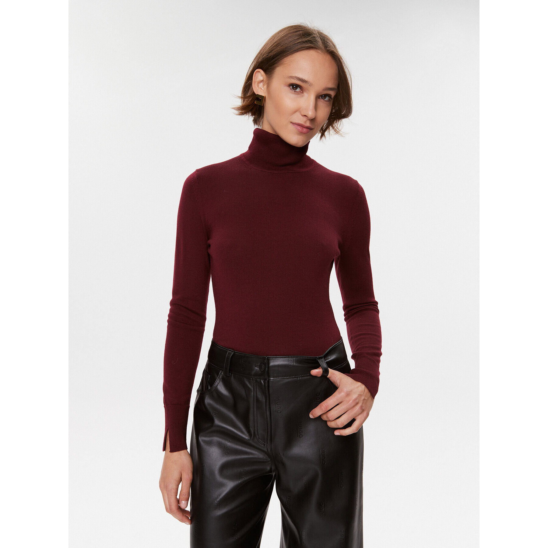 Boss Поло Fasecta 50493846 Бордо Regular Fit - Pepit.bg