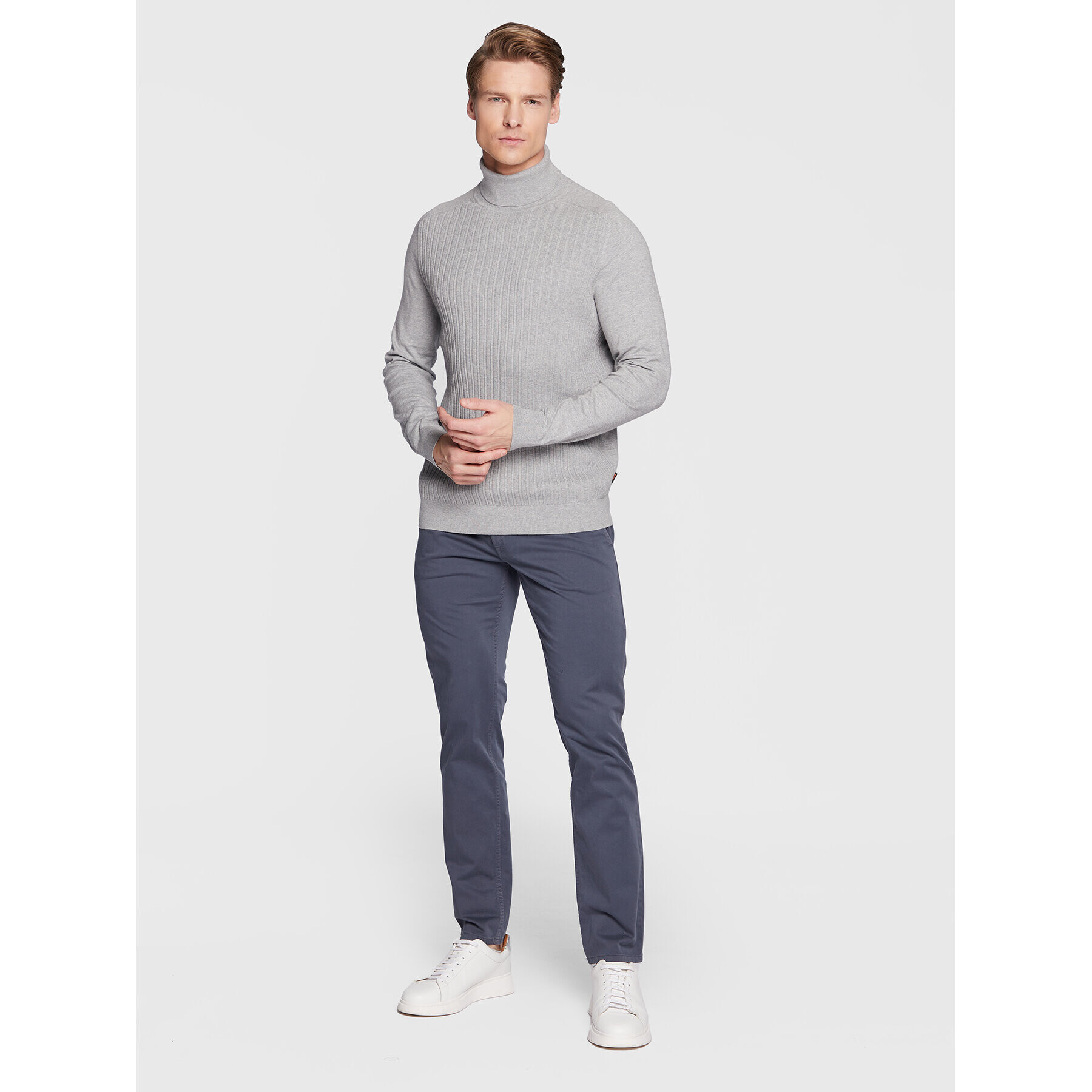 Boss Поло Konowemo 50474860 Сив Regular Fit - Pepit.bg