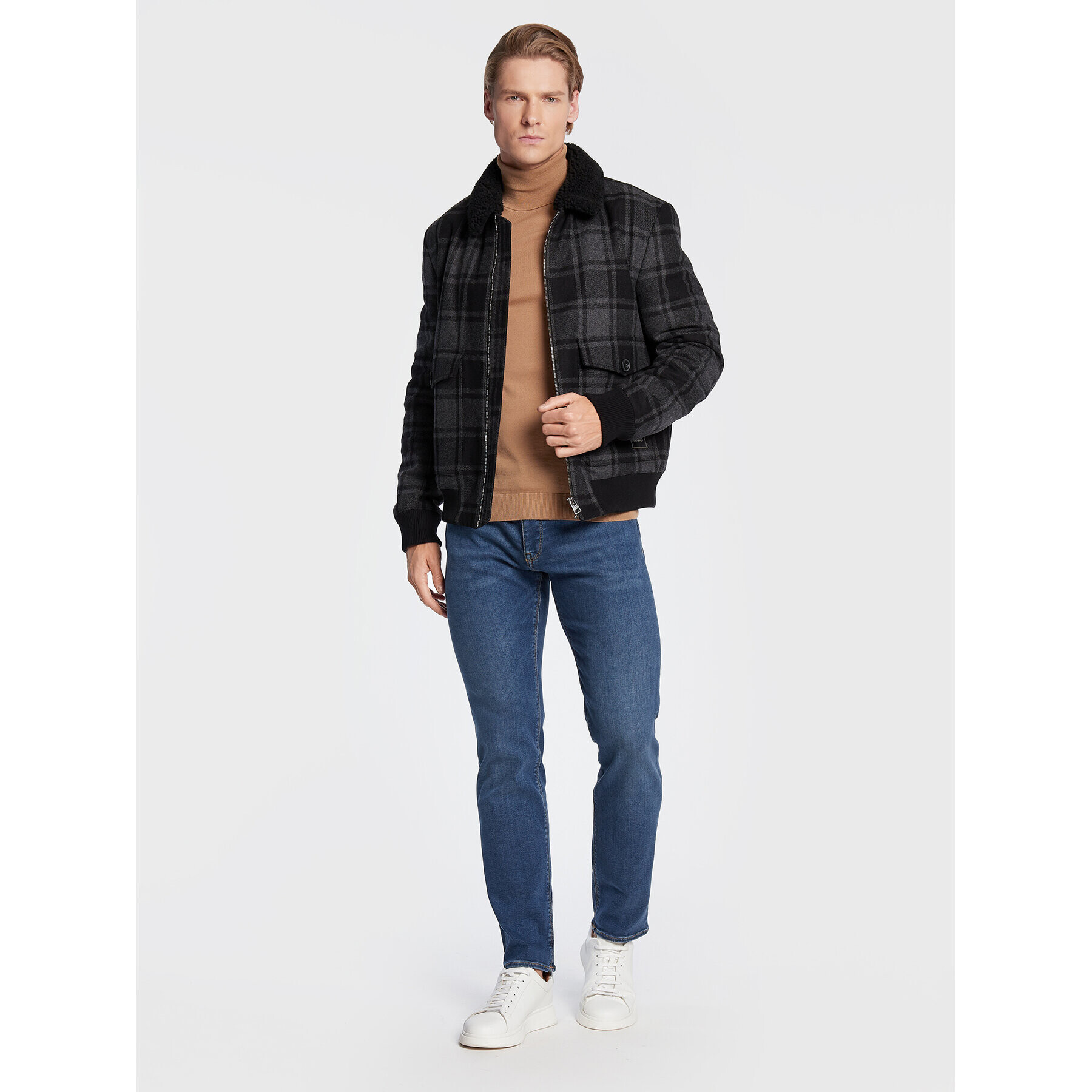 Boss Поло Musso-P 50468262 Кафяв Slim Fit - Pepit.bg