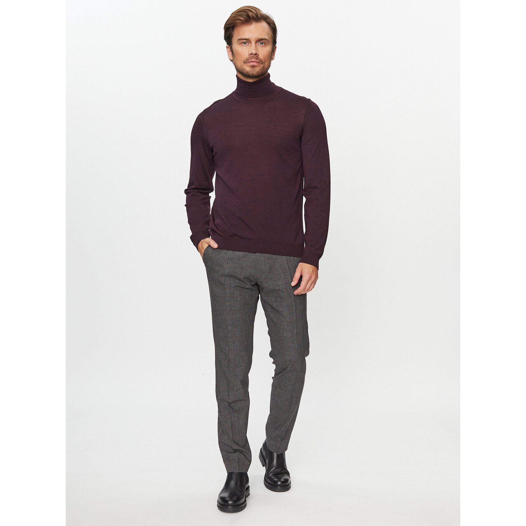 Boss Поло Musso-P DARK RED Бордо Regular Fit - Pepit.bg
