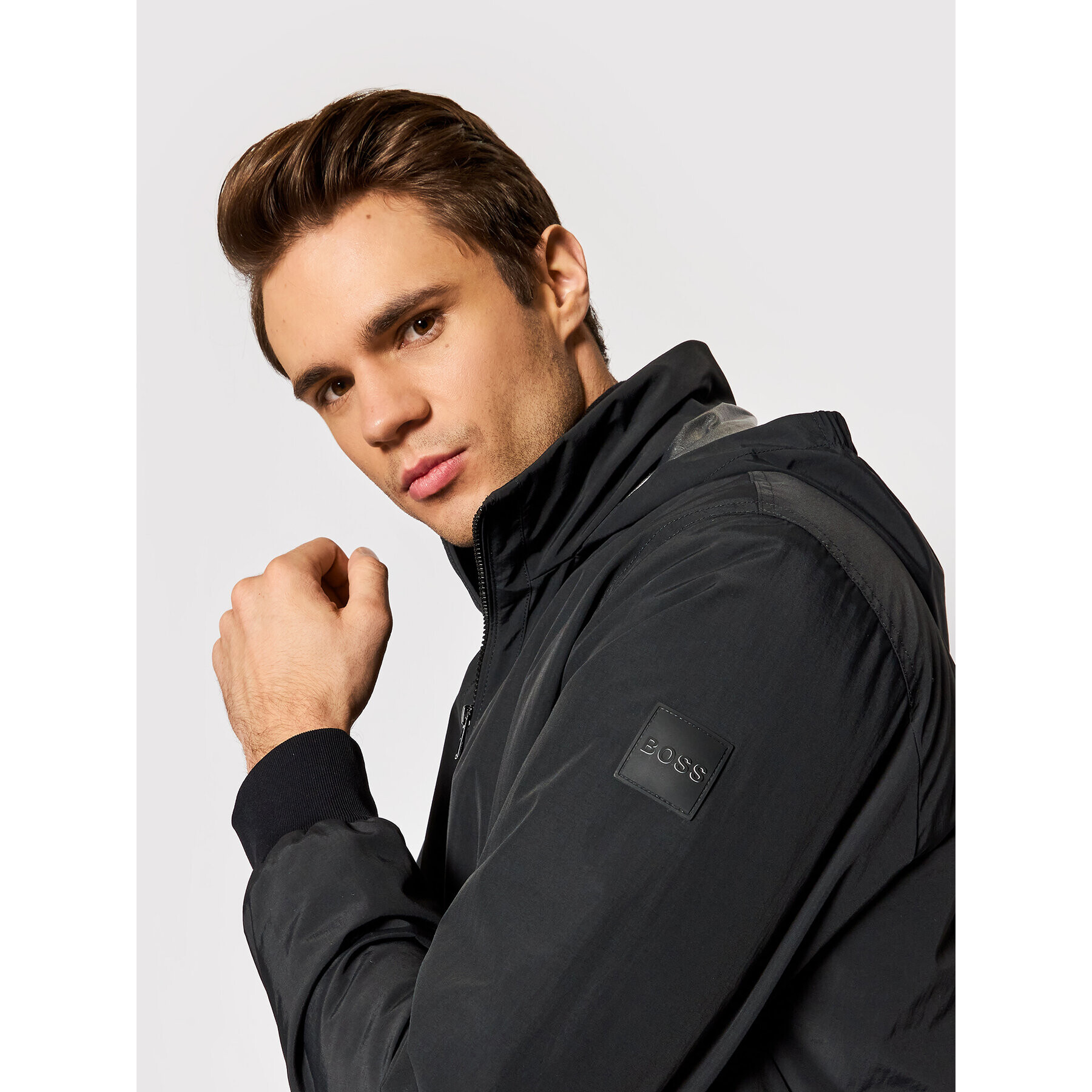 Boss Преходно яке Costa5 50460796 Черен Regular Fit - Pepit.bg