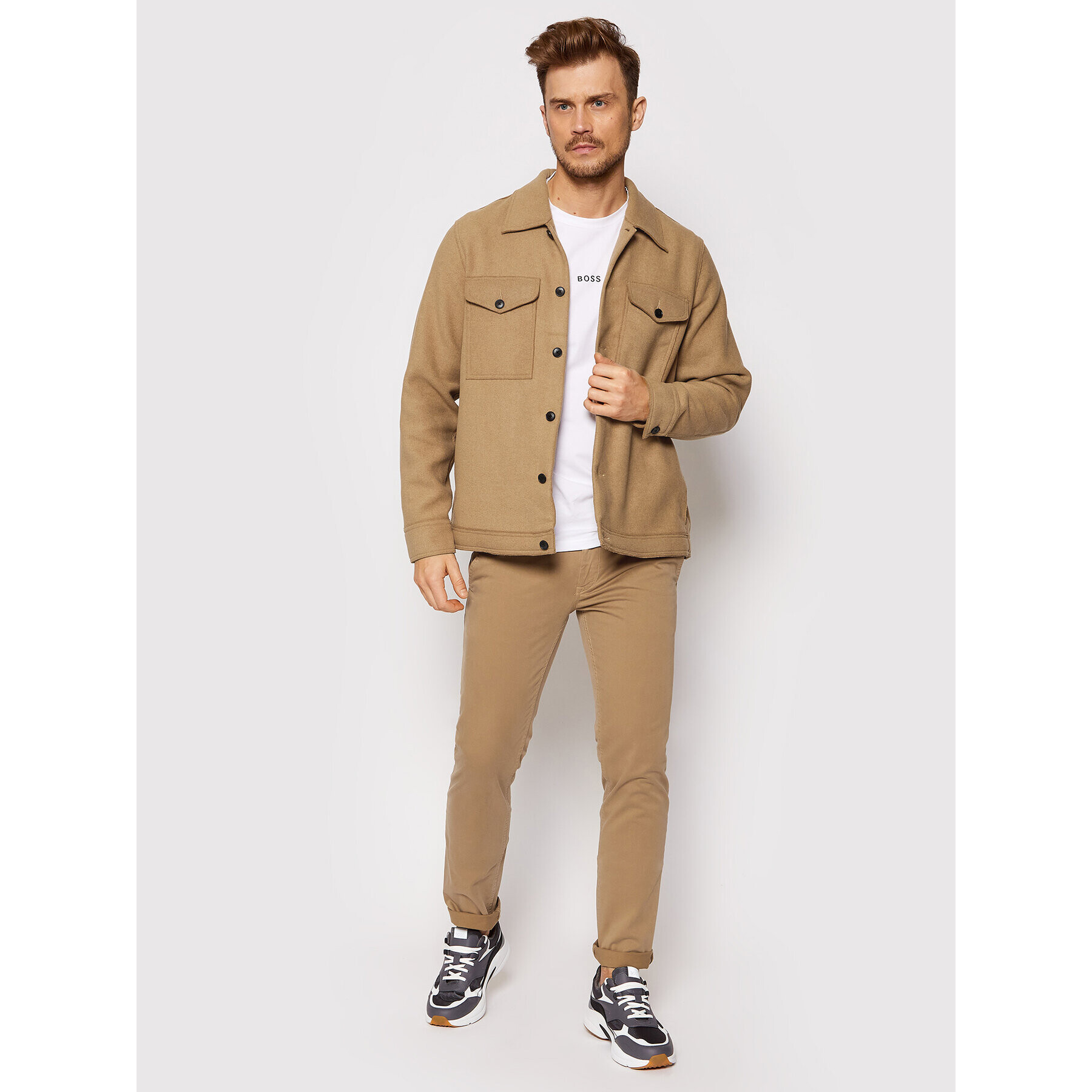 Boss Преходно яке Lom_1 50444968 Бежов Regular Fit - Pepit.bg