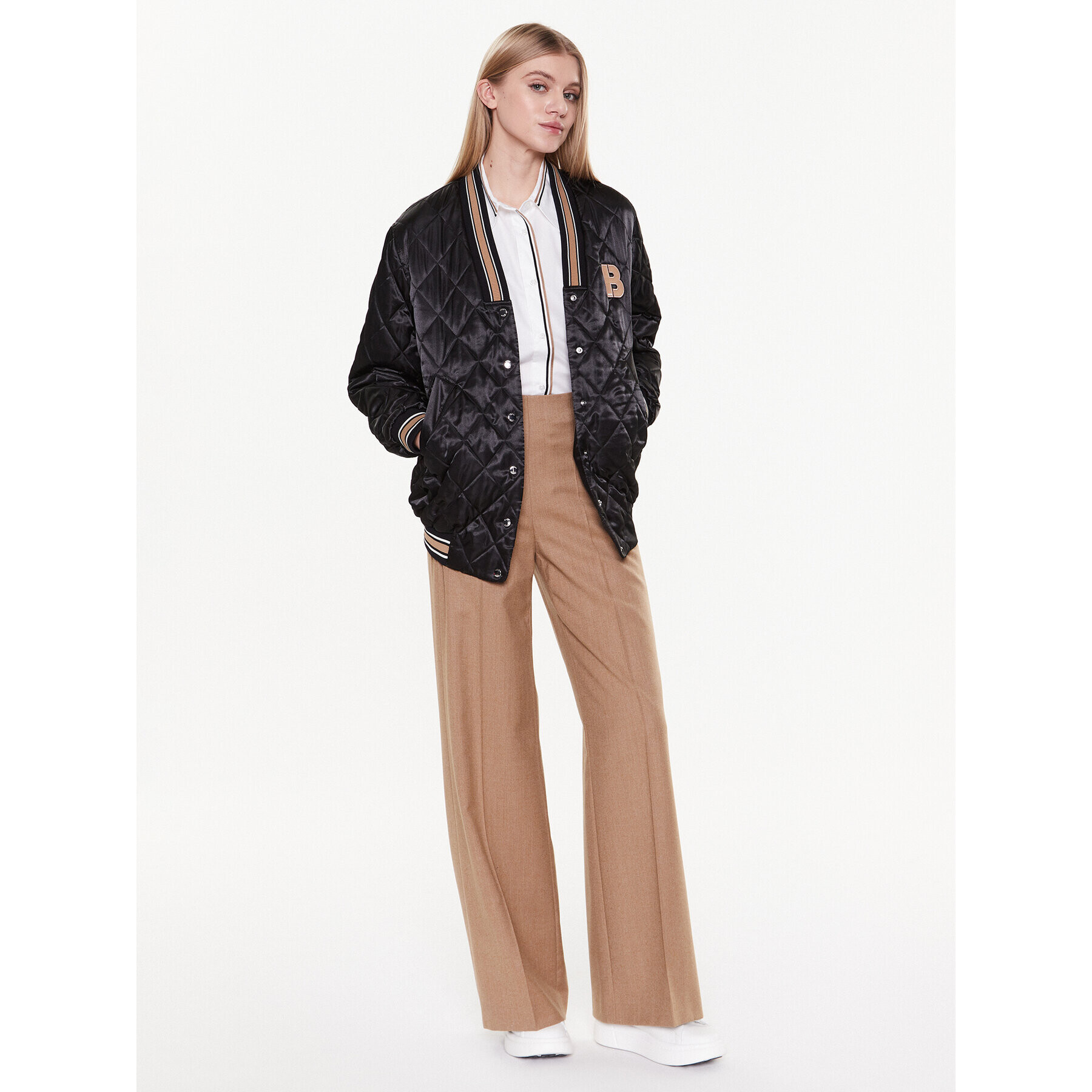 Boss Яке бомбър Jesata 50483747 Черен Oversize - Pepit.bg