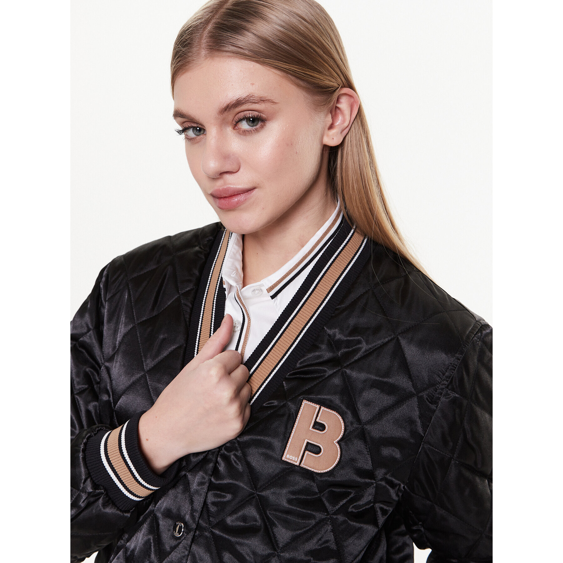 Boss Яке бомбър Jesata 50483747 Черен Oversize - Pepit.bg