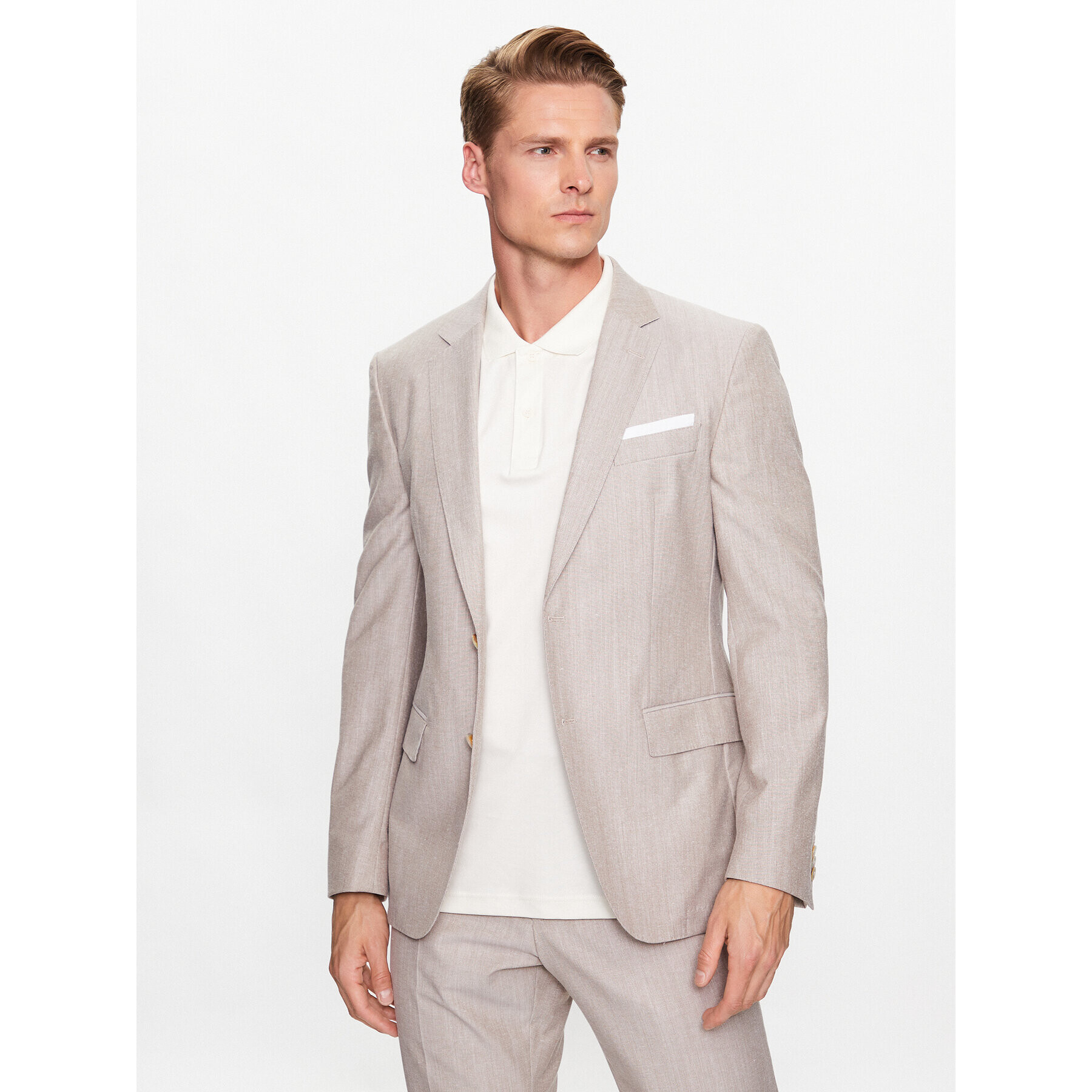 Boss Сако 50489400 Бежов Slim Fit - Pepit.bg