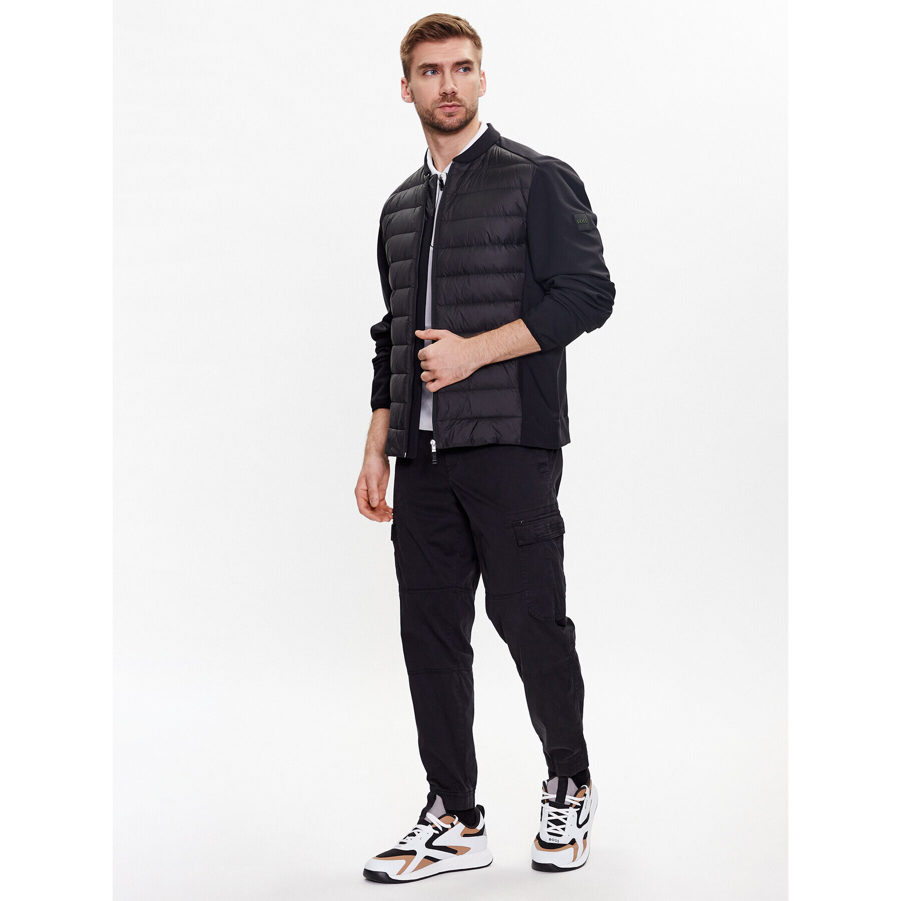 Boss Преходно яке 50491904 Черен Regular Fit - Pepit.bg