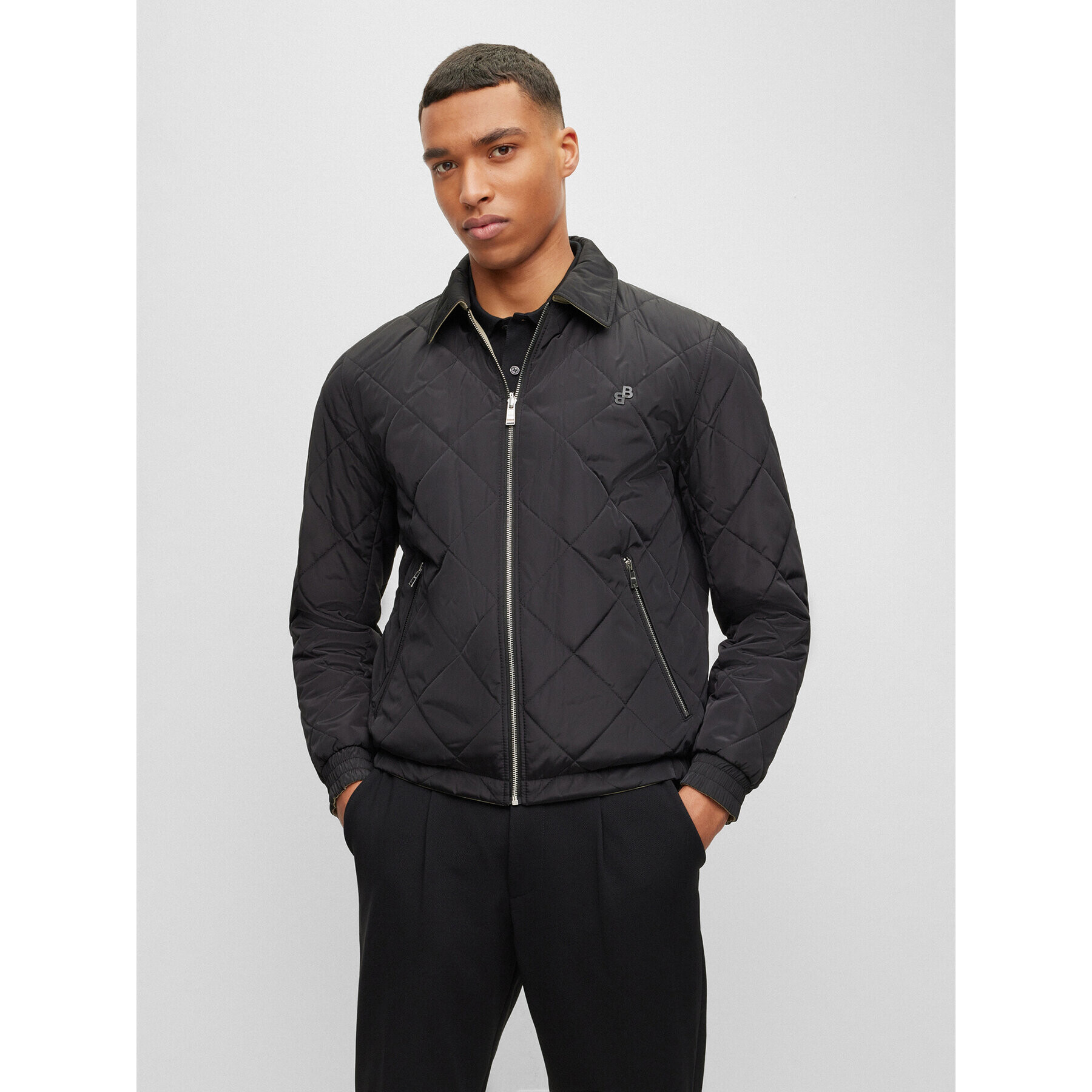 Boss Преходно яке Cephalus 50493691 Черен Regular Fit - Pepit.bg
