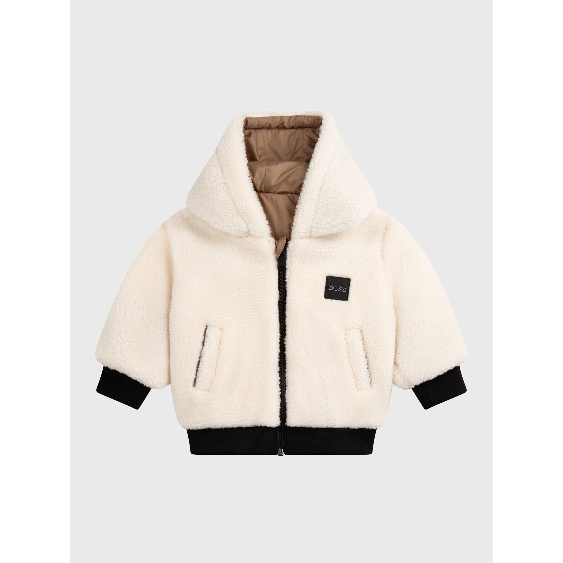Boss Преходно яке J06250 S Бежов Regular Fit - Pepit.bg